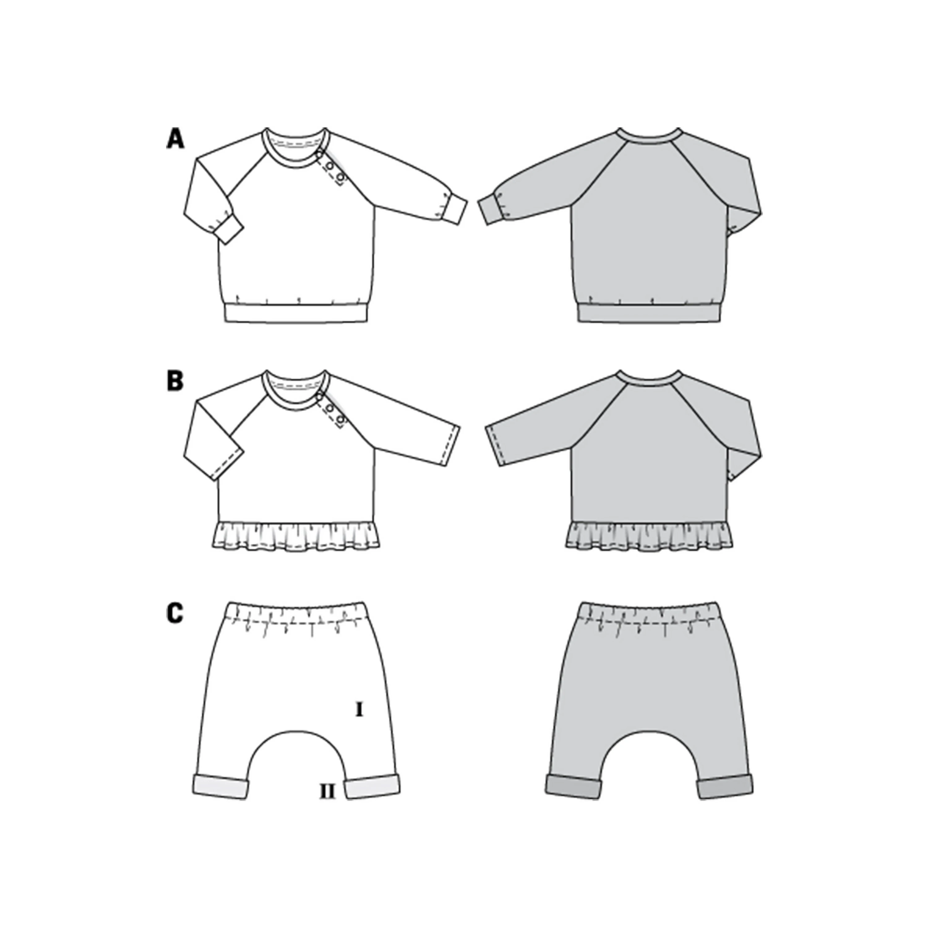 Burda Style Sewing Pattern Babies' Coordinates, Pull-On Top and Pants 5 Burda Style Sewing Pattern Babies' Coordinates, Pull-On Top and Pants