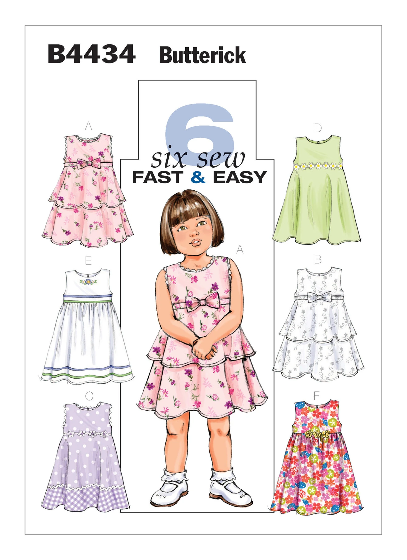 Butterick Sewing Pattern Toddlers'/Children's Flared Dresses (PDF) 1 Butterick Sewing Pattern Toddlers'/Children's Flared Dresses (PDF)