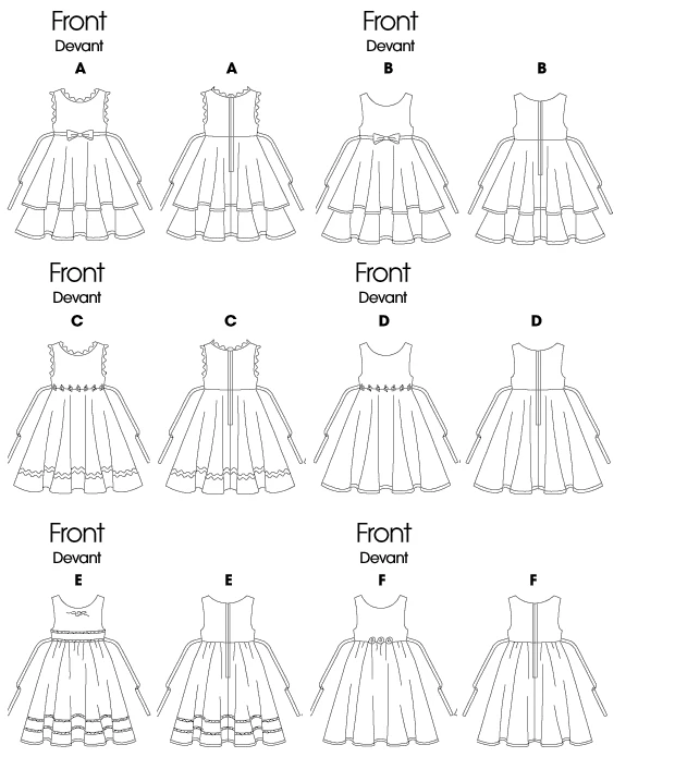 Butterick Sewing Pattern Toddlers'/Children's Flared Dresses (PDF) 9 Butterick Sewing Pattern Toddlers'/Children's Flared Dresses (PDF)