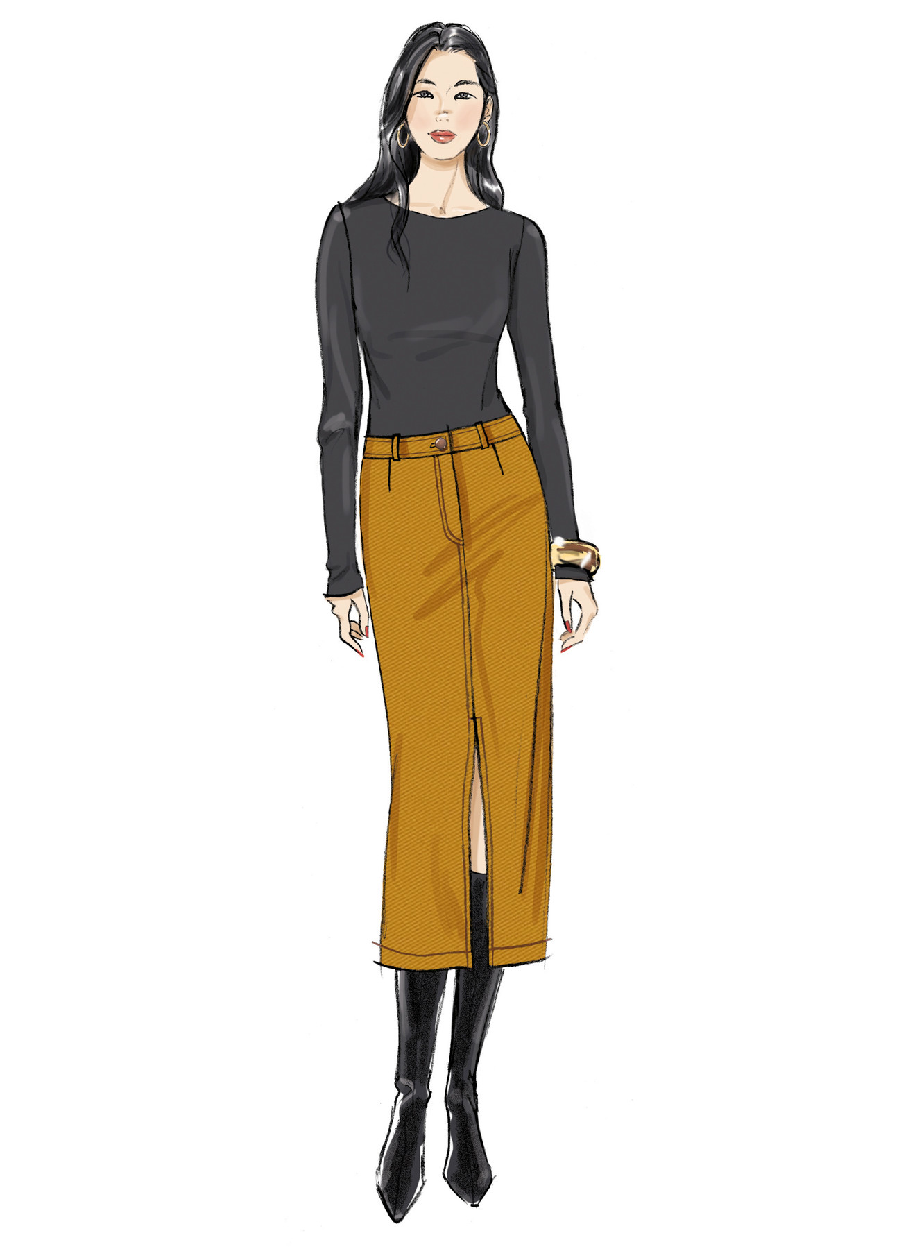 Butterick Sewing Pattern Misses' Pencil Skirt in Two Lengths 3 Butterick Sewing Pattern Misses' Pencil Skirt in Two Lengths