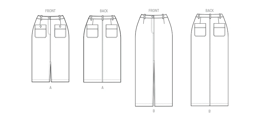 Butterick Sewing Pattern Misses' Pencil Skirt in Two Lengths 6 Butterick Sewing Pattern Misses' Pencil Skirt in Two Lengths