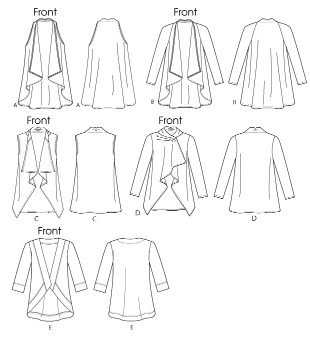 Butterick Sewing Pattern Misses' Draped Vest and Jackets (PDF) 11 Butterick Sewing Pattern Misses' Draped Vest and Jackets (PDF)