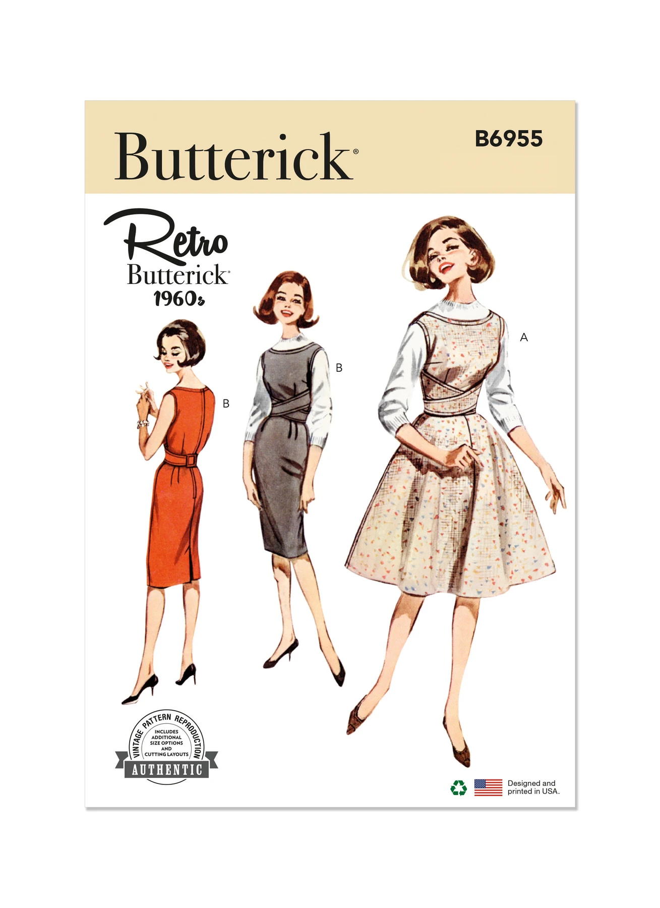 Butterick Sewing Pattern 1960s Misses' Shallow Necked Jumper 1 Butterick Sewing Pattern 1960s Misses' Shallow Necked Jumper