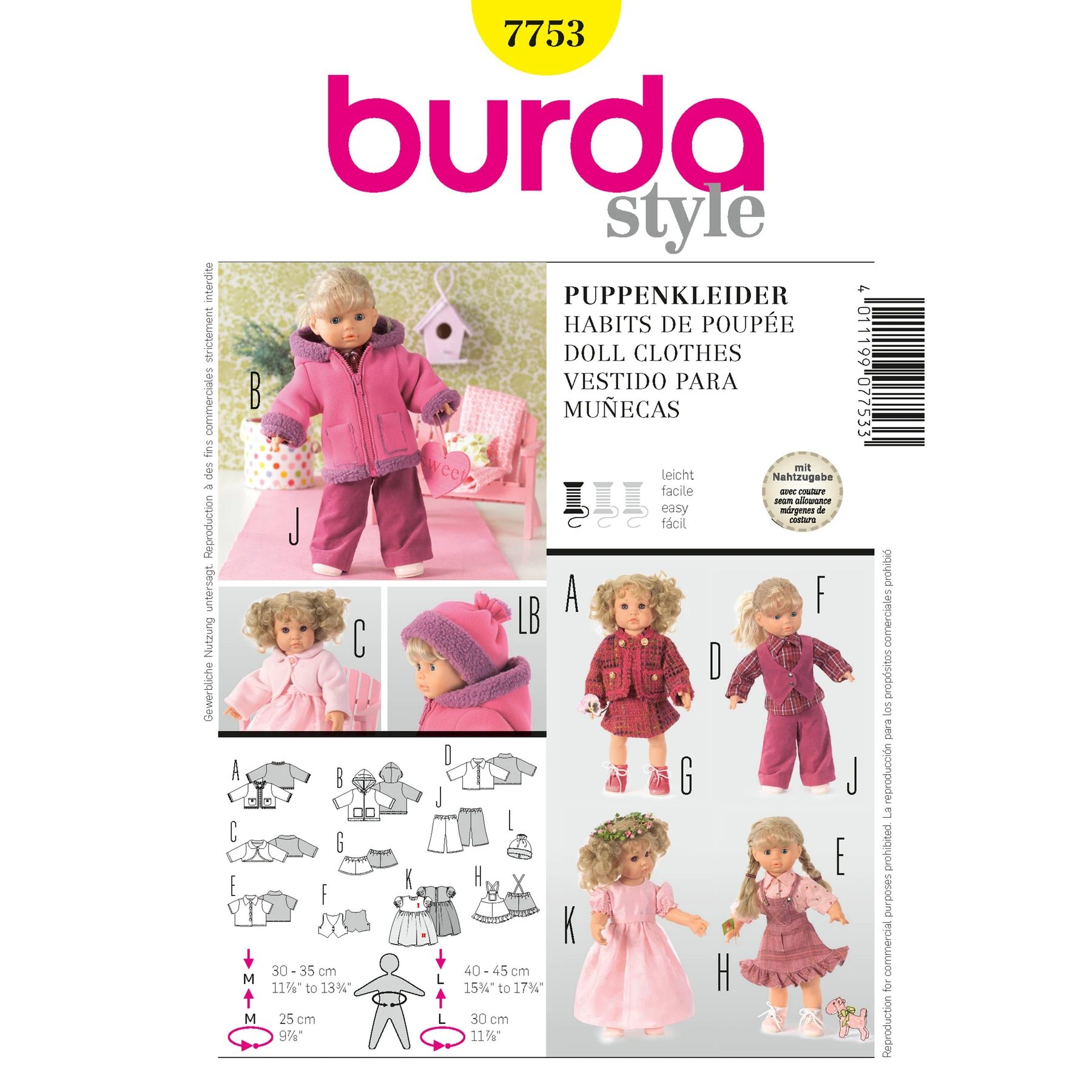 Burda Style Sewing Pattern Doll Clothes 1 Burda Style Sewing Pattern Doll Clothes