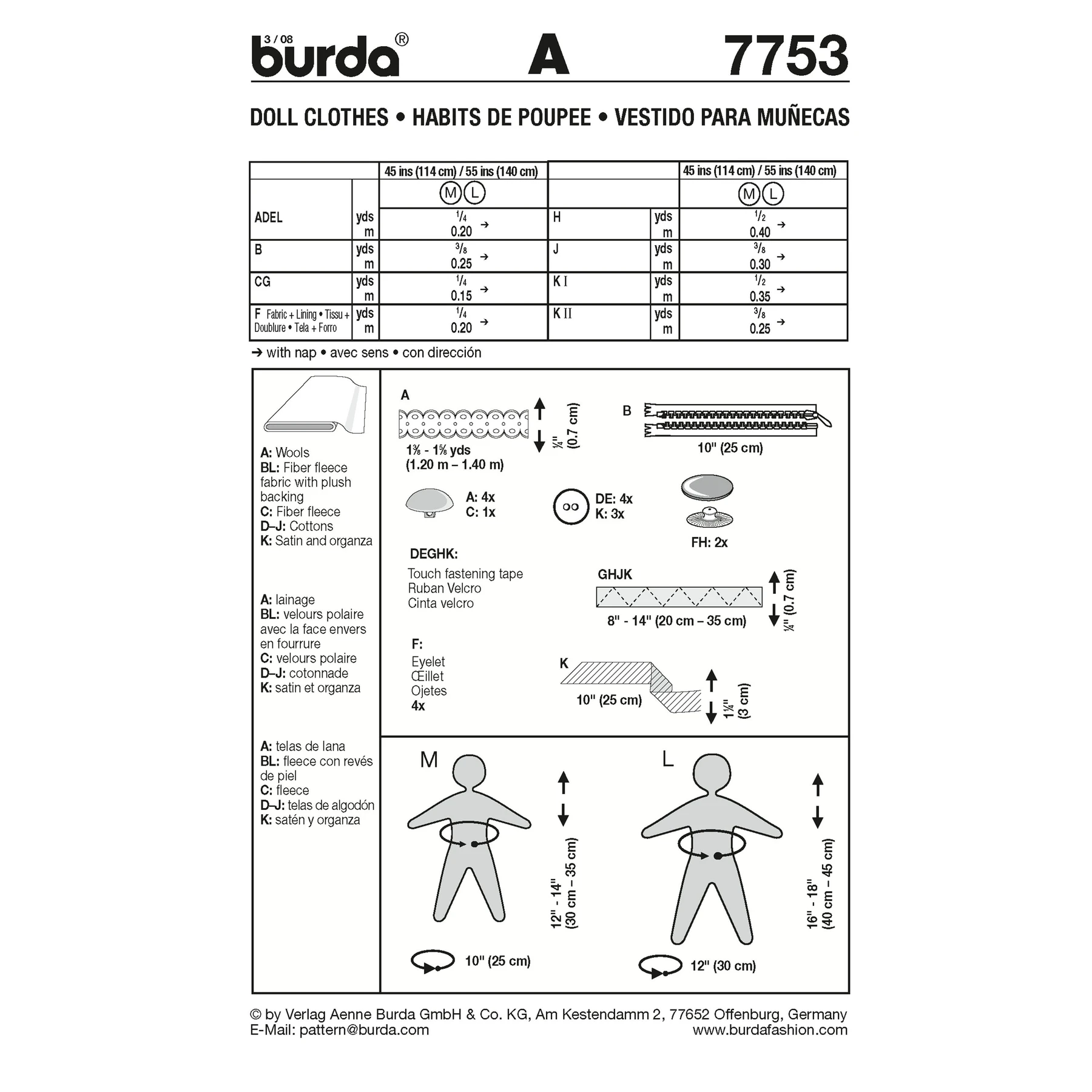 Burda Style Sewing Pattern Doll Clothes 2 Burda Style Sewing Pattern Doll Clothes