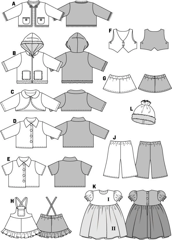 Burda Style Sewing Pattern Doll Clothes 3 Burda Style Sewing Pattern Doll Clothes