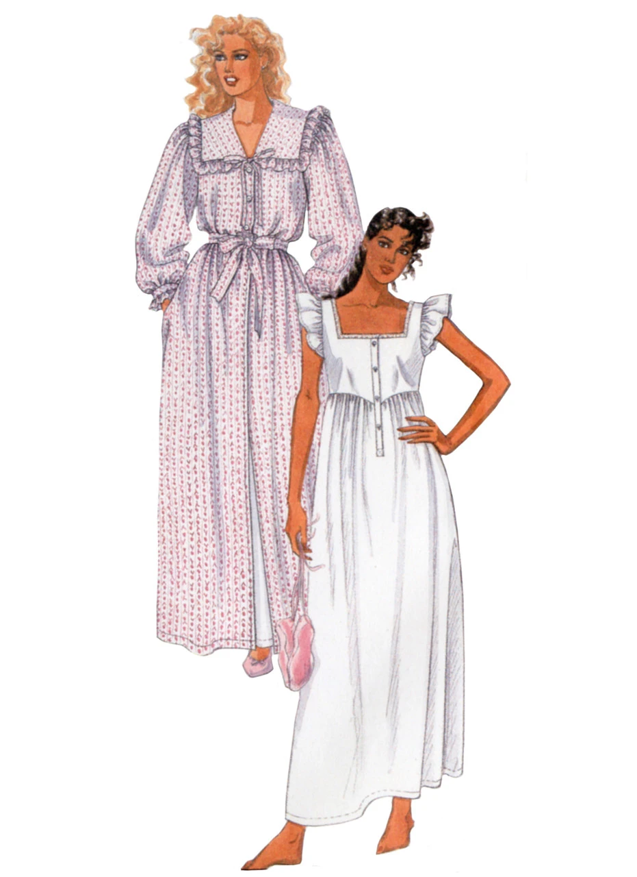 McCall's Sewing Pattern 1980s Misses' Robe, Tie Belt and Nightgown by Laura Ashley (PDF) 3 McCall's Sewing Pattern 1980s Misses' Robe, Tie Belt and Nightgown by Laura Ashley (PDF)