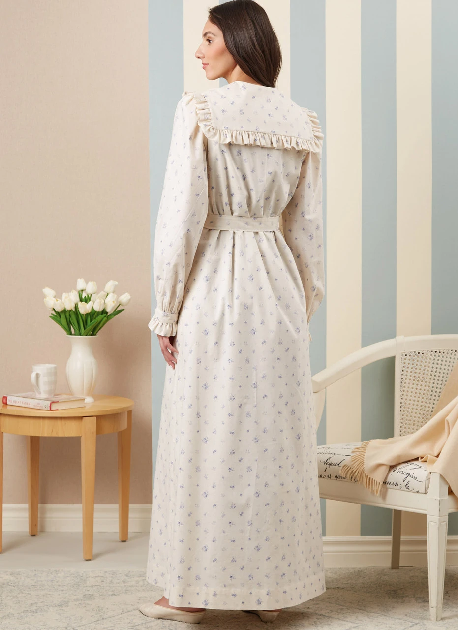McCall's Sewing Pattern 1980s Misses' Robe, Tie Belt and Nightgown by Laura Ashley (PDF) 5 McCall's Sewing Pattern 1980s Misses' Robe, Tie Belt and Nightgown by Laura Ashley (PDF)
