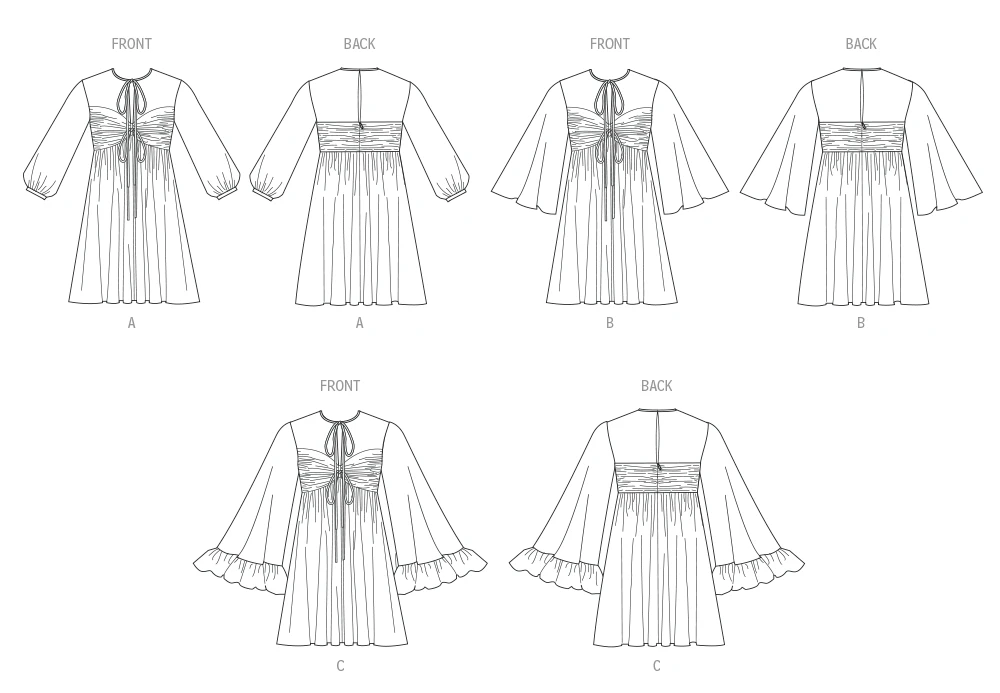 McCall's Sewing Pattern Misses' Babydoll Dress with Sleeve Variations 8 McCall's Sewing Pattern Misses' Babydoll Dress with Sleeve Variations
