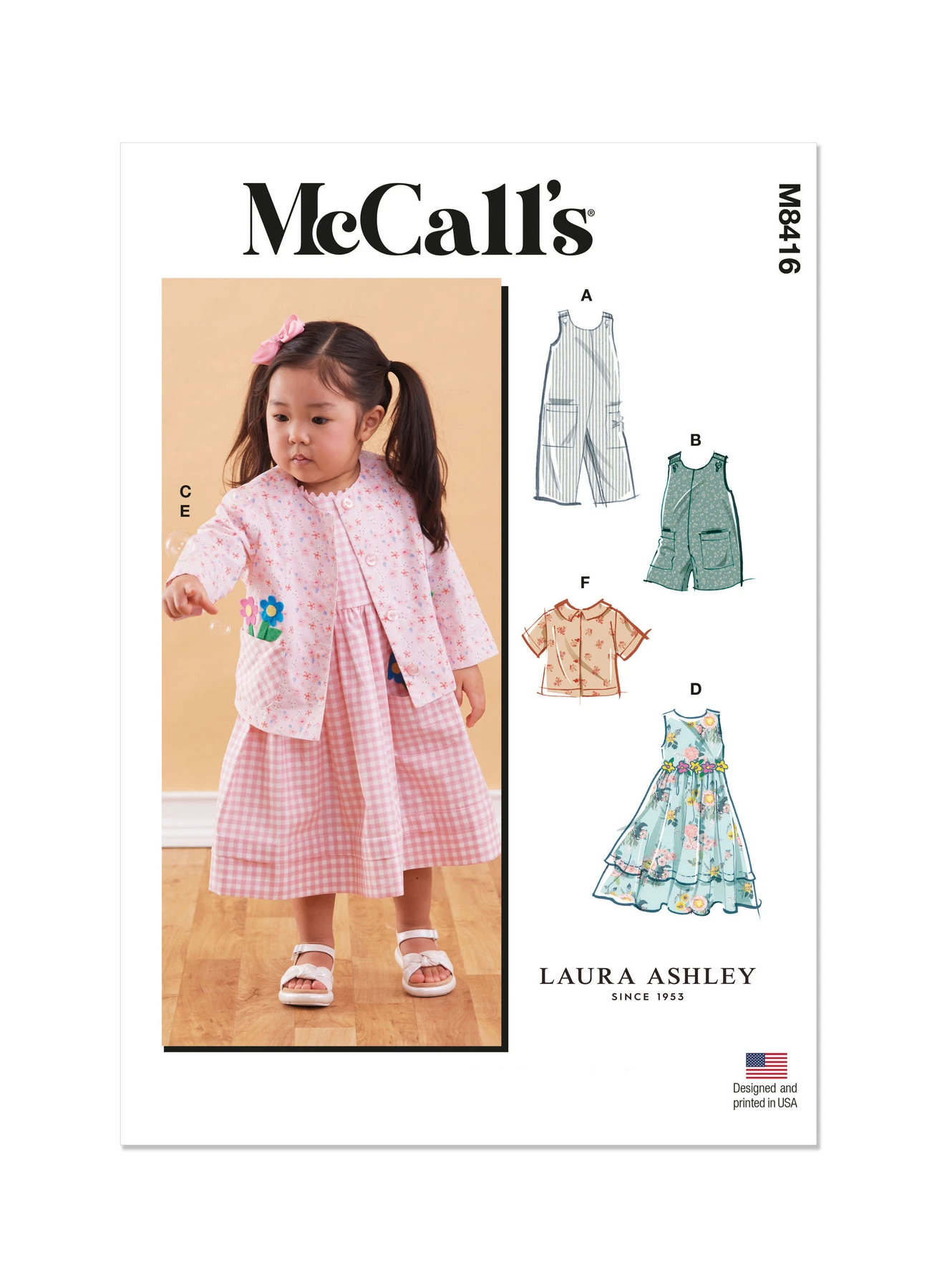 McCall's Sewing Pattern Toddlers' Romper in Two Lengths, Dresses, Jacket and Shirt by Laura Ashley (PDF) 1 McCall's Sewing Pattern Toddlers' Romper in Two Lengths, Dresses, Jacket and Shirt by Laura Ashley (PDF)