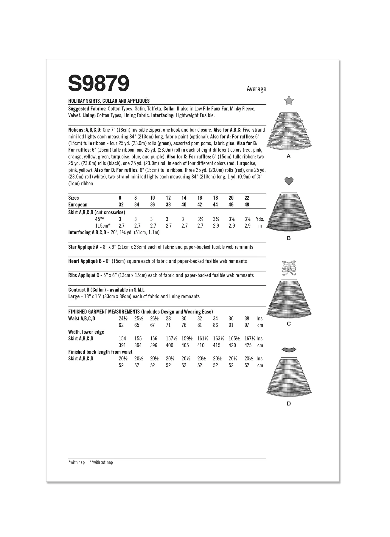 Simplicity Sewing Pattern Holiday Skirts, Collar and Appliques (PDF) 10 Simplicity Sewing Pattern Holiday Skirts, Collar and Appliques (PDF)