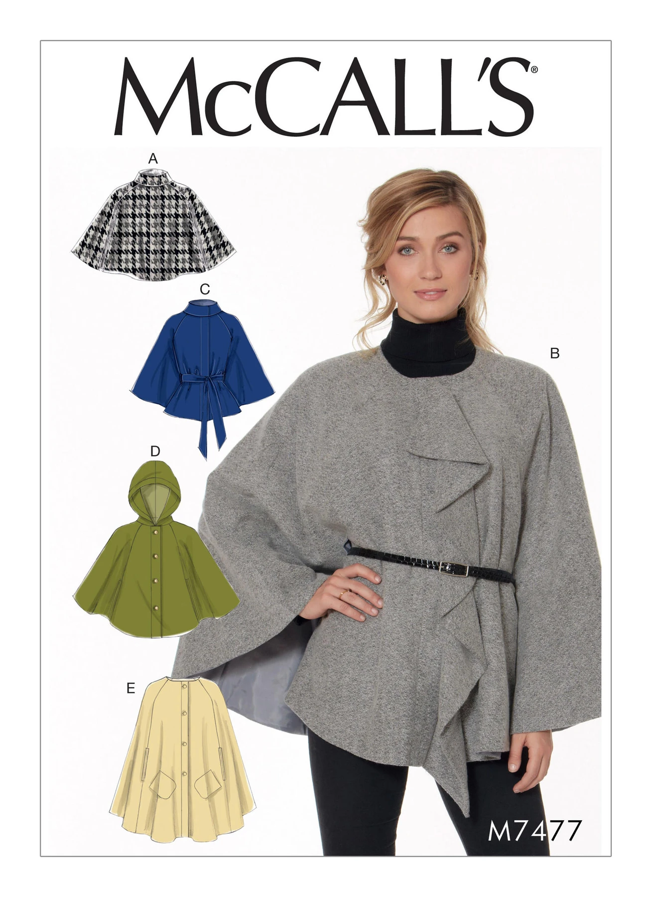 McCall's Sewing Pattern Misses' Hooded, Collared or Collarless Capes, and Belt (PDF) 1 McCall's Sewing Pattern Misses' Hooded, Collared or Collarless Capes, and Belt (PDF)