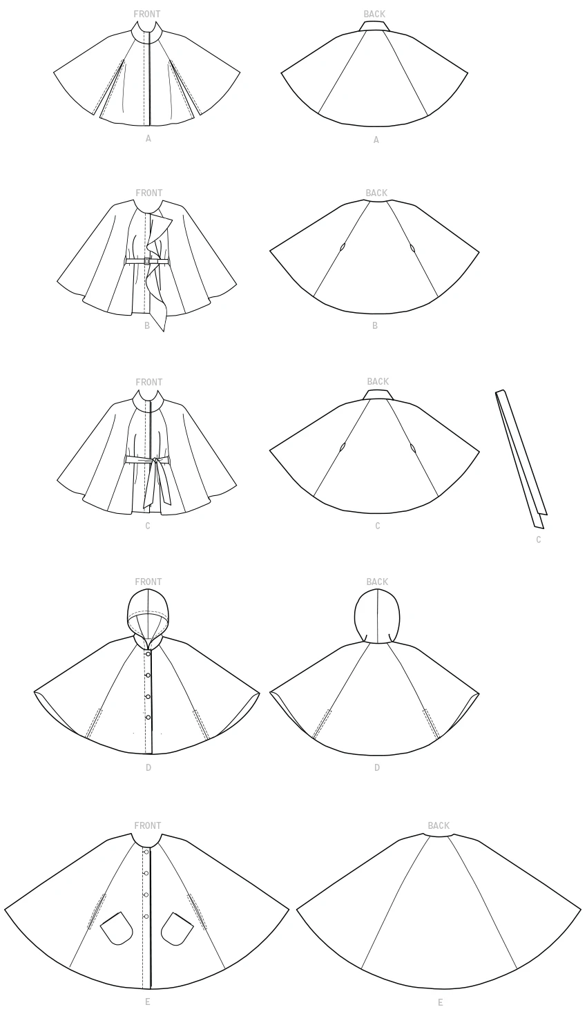 McCall's Sewing Pattern Misses' Hooded, Collared or Collarless Capes, and Belt (PDF) 9 McCall's Sewing Pattern Misses' Hooded, Collared or Collarless Capes, and Belt (PDF)