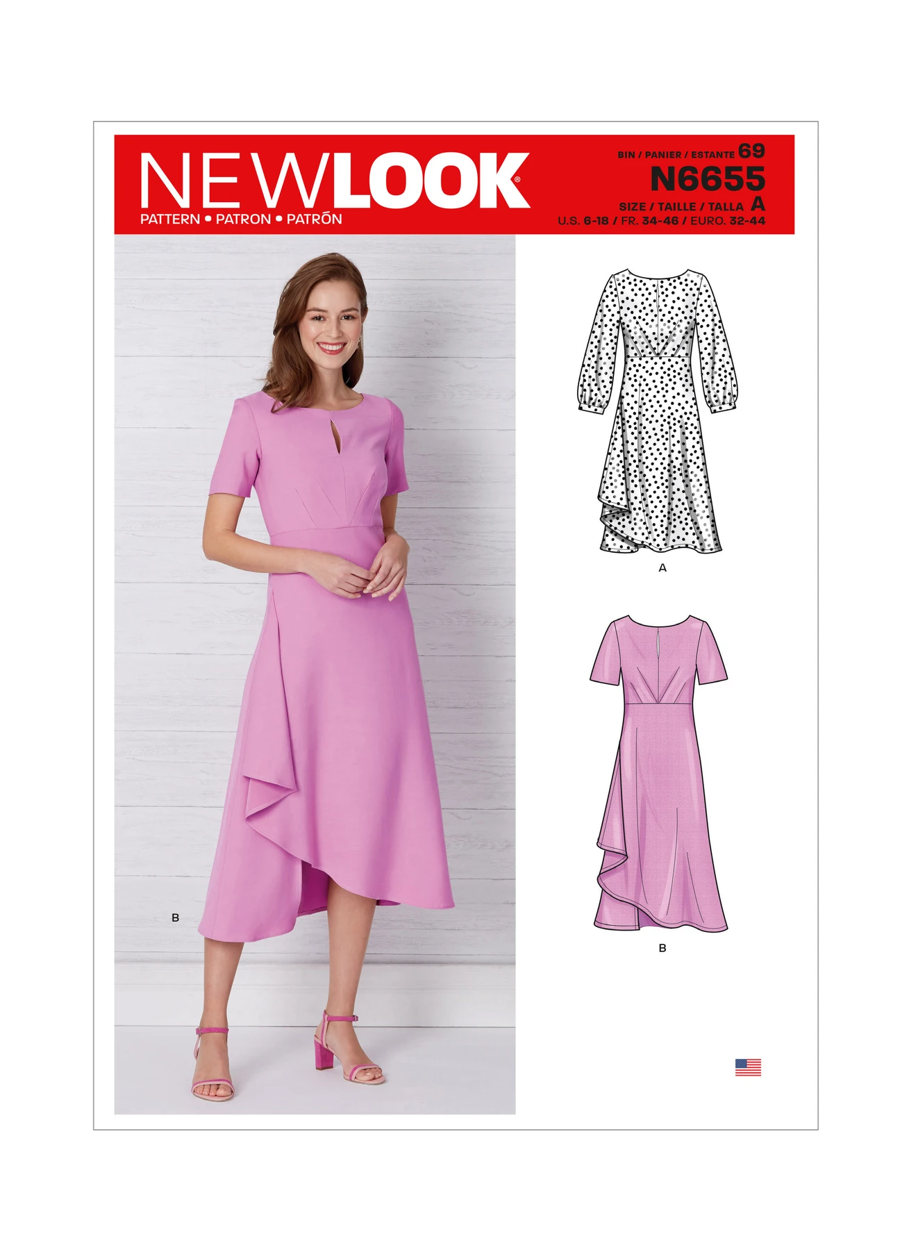 New Look Sewing Pattern Misses' Dress In Two Lengths with Sleeve Variations 1 New Look Sewing Pattern Misses' Dress In Two Lengths with Sleeve Variations