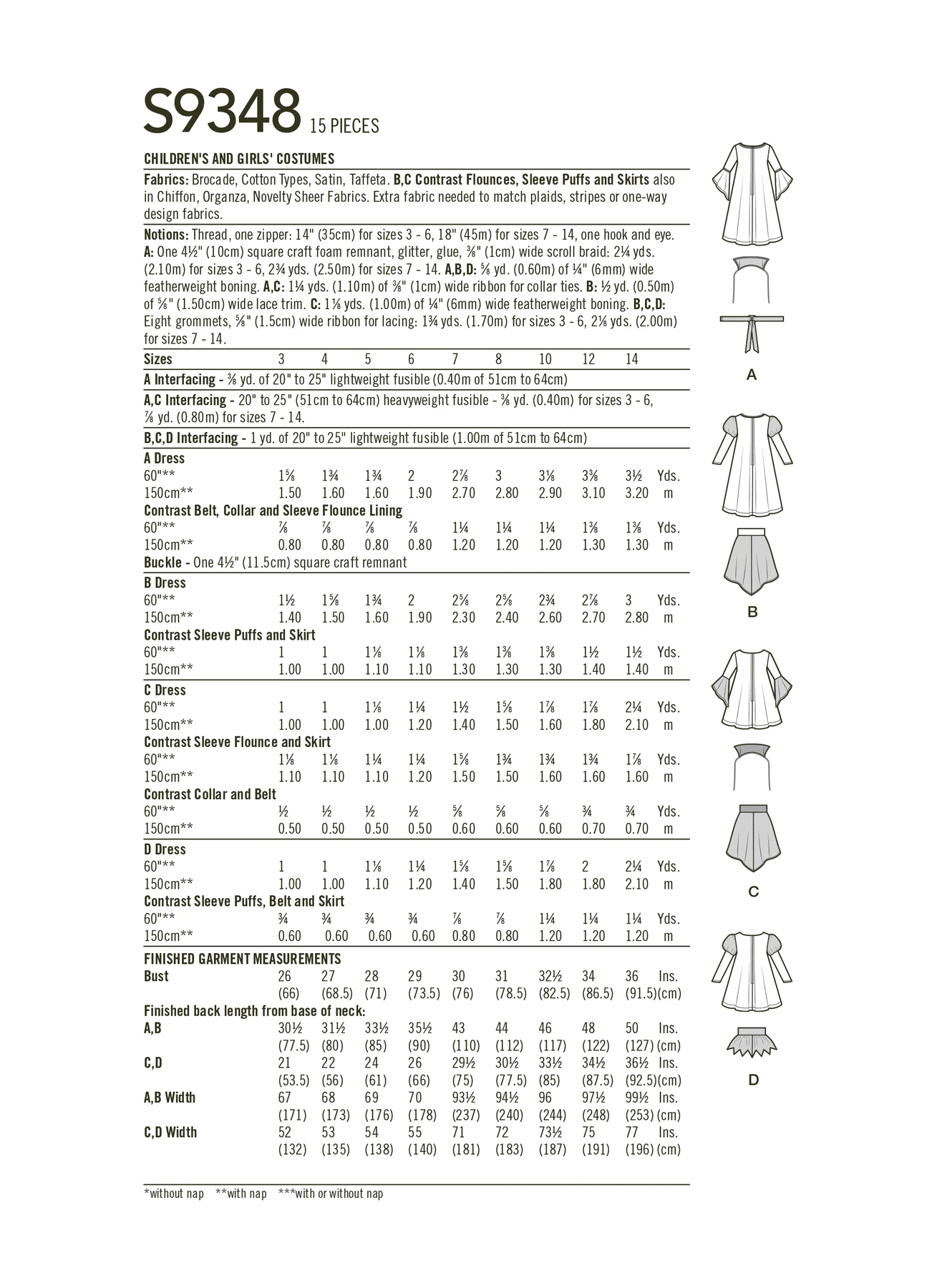Simplicity Sewing Pattern Children's & Girls' Costumes 10 Simplicity Sewing Pattern Children's & Girls' Costumes