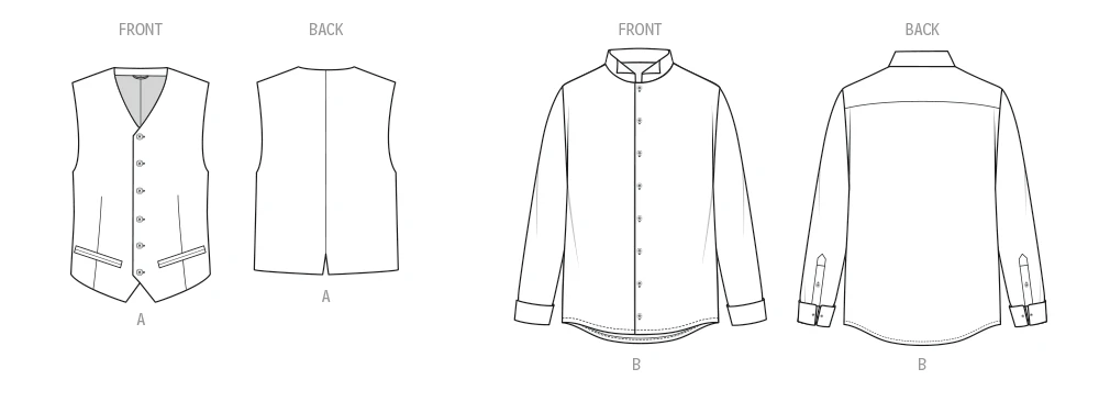 Simplicity Sewing Pattern Men's Vest and Slim Fit Shirt 8 Simplicity Sewing Pattern Men's Vest and Slim Fit Shirt