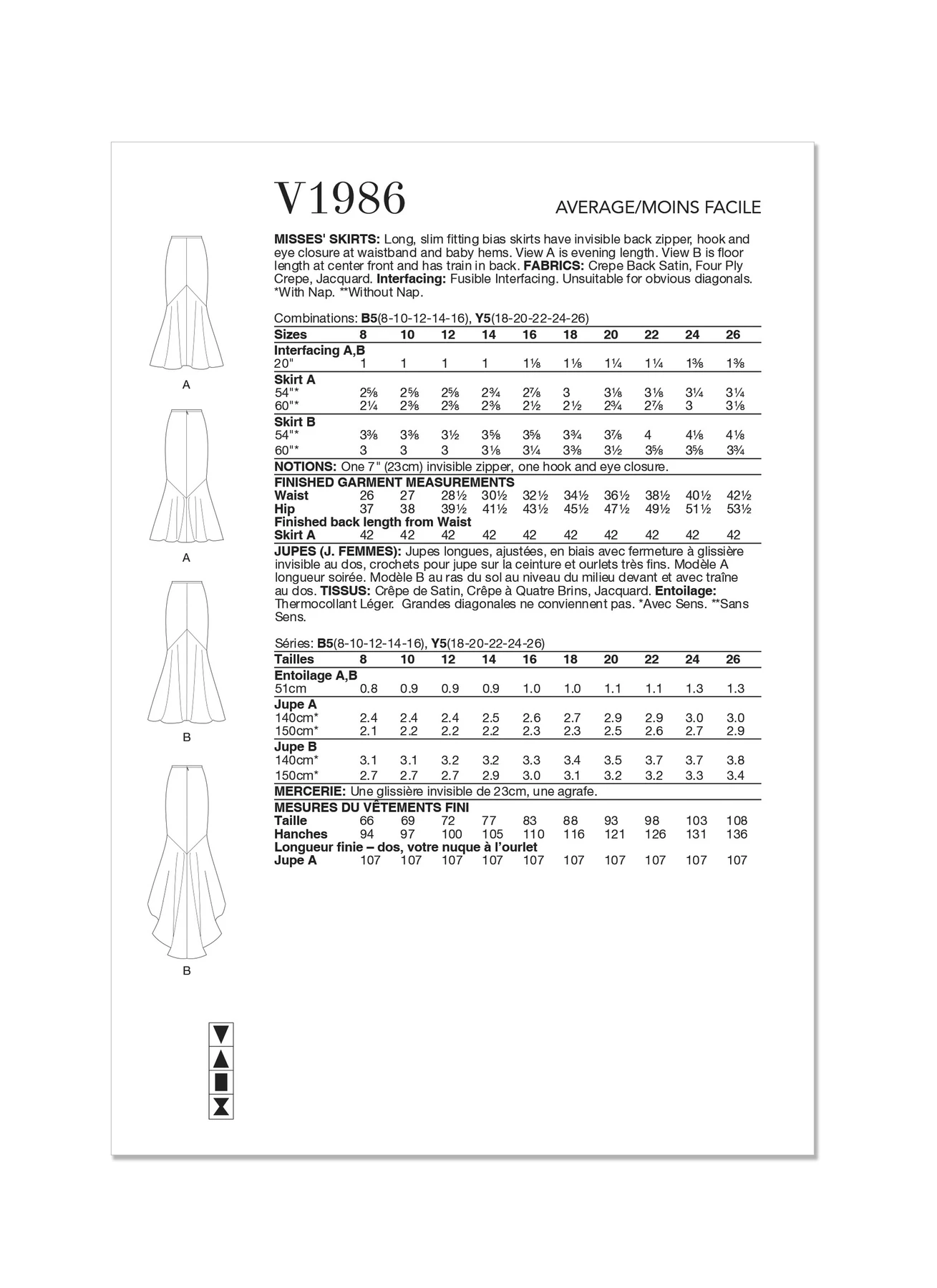 Vogue Patterns Misses' Skirts 6 Vogue Patterns Misses' Skirts
