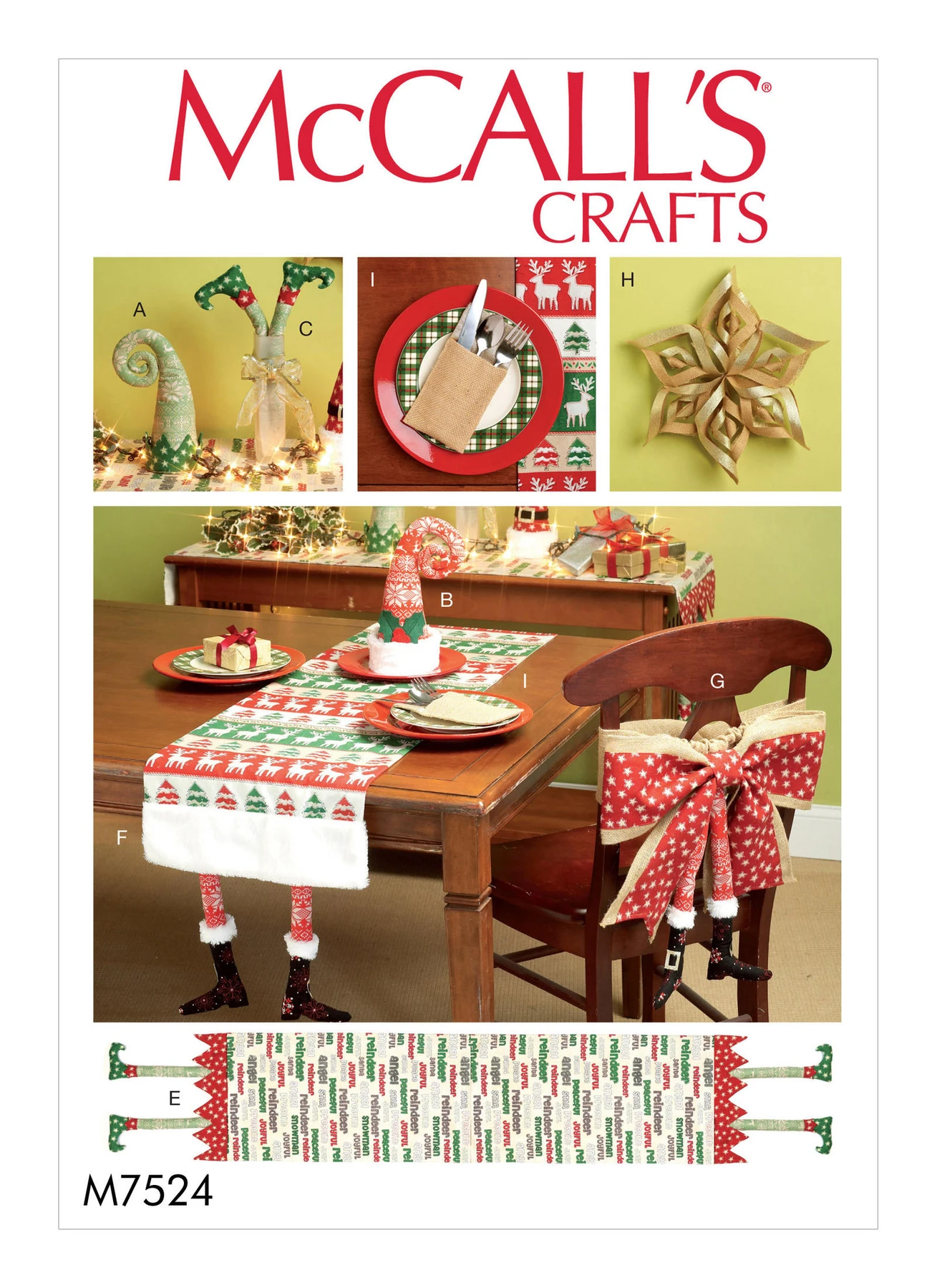 McCall's Sewing Pattern Christmas Table Runners, Decorations, Chair Back Cover and Silverware Holder (PDF) 1 McCall's Sewing Pattern Christmas Table Runners, Decorations, Chair Back Cover and Silverware Holder (PDF)