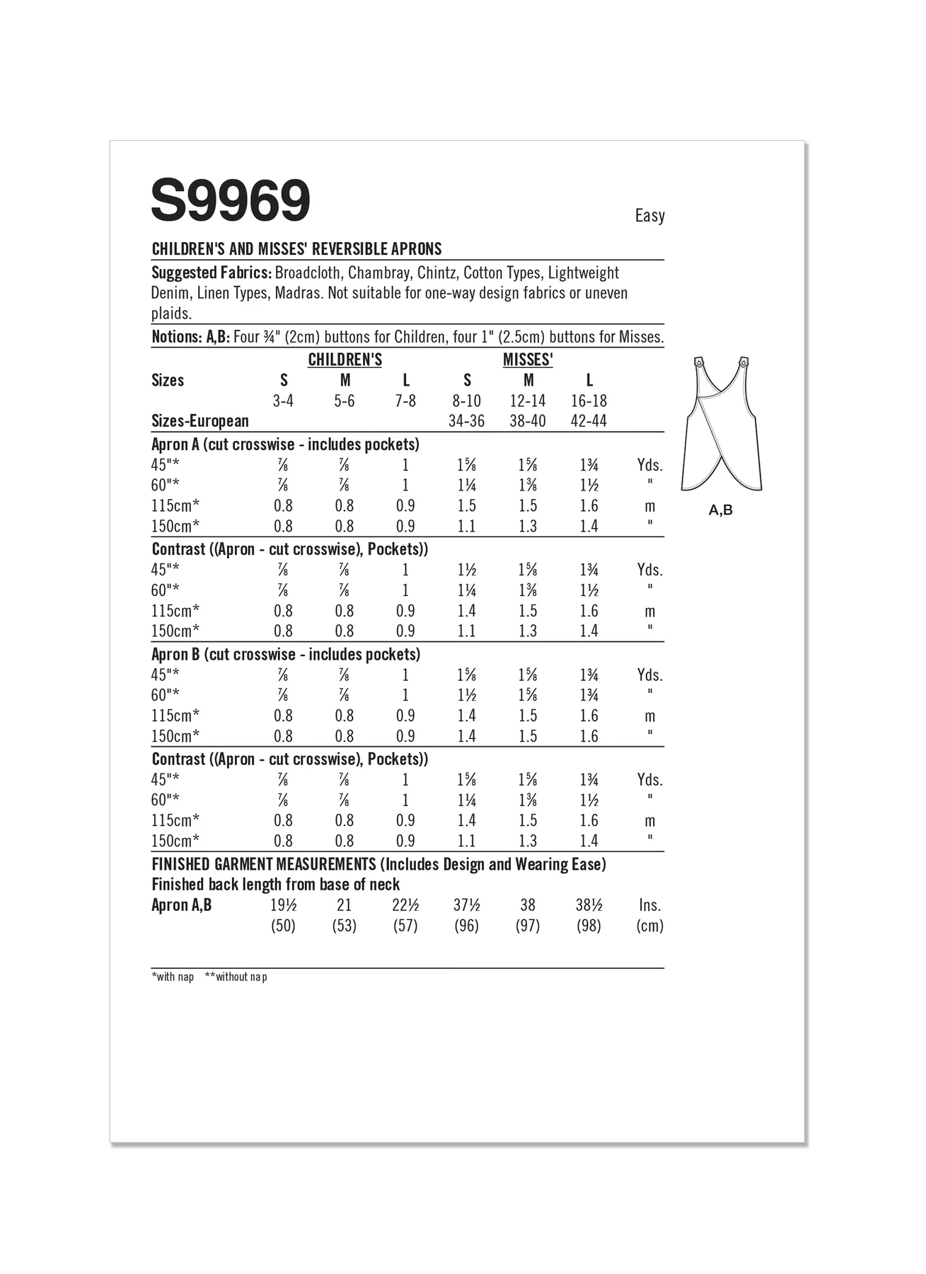 Simplicity Sewing Pattern Children's and Misses' Reversible Aprons (PDF) 9 Simplicity Sewing Pattern Children's and Misses' Reversible Aprons (PDF)
