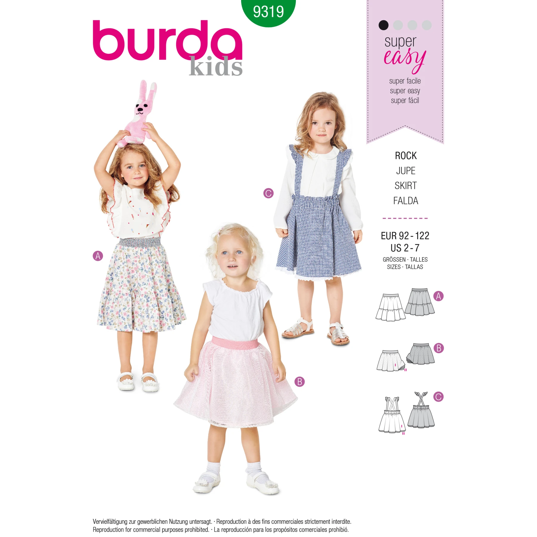 Burda Style Sewing Pattern Children's Pinafore Skirt 1 Burda Style Sewing Pattern Children's Pinafore Skirt
