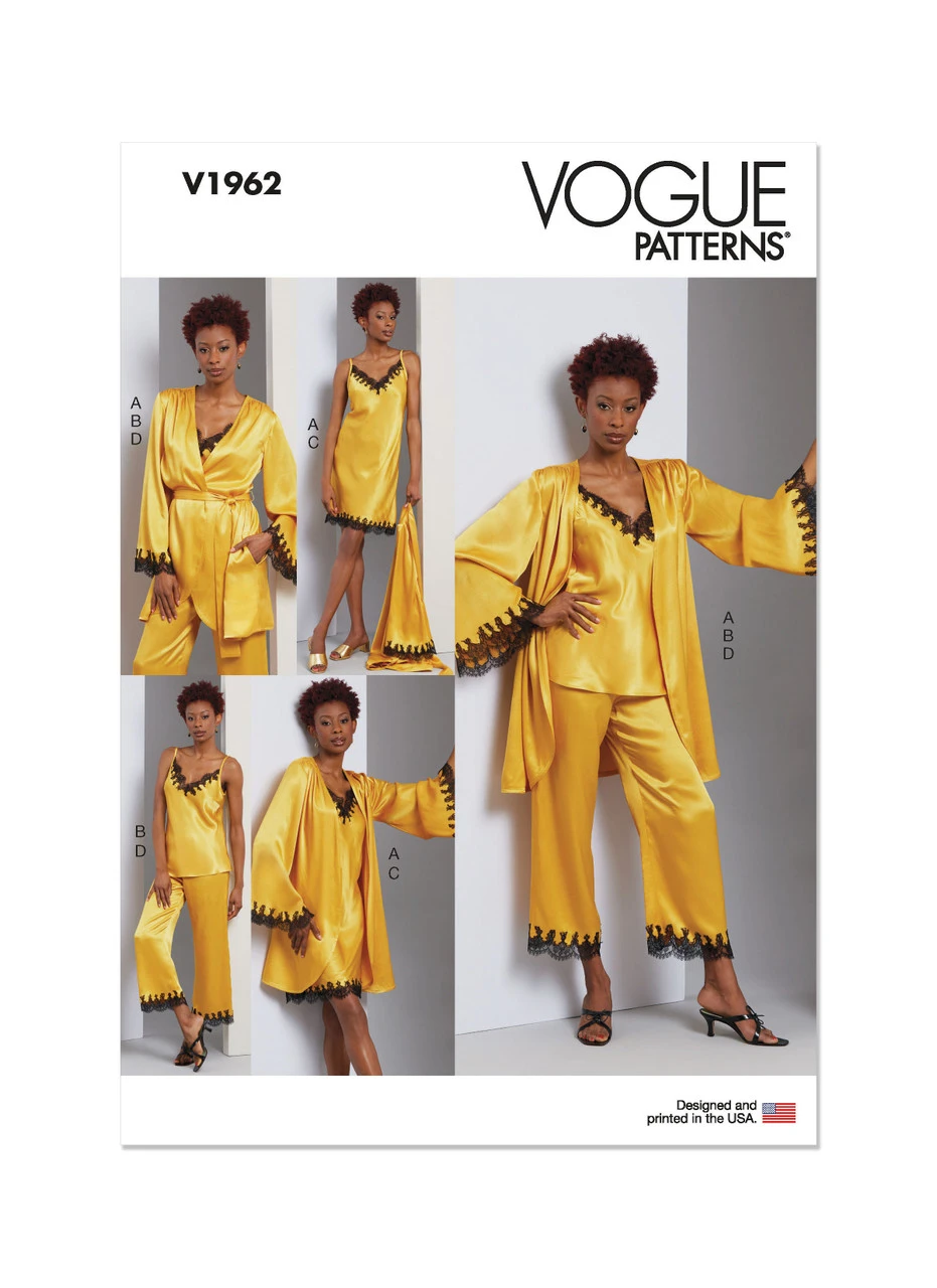 Vogue Patterns Misses' Robe, Camisole, Slip Dress and Pants (PDF) 1 Vogue Patterns Misses' Robe, Camisole, Slip Dress and Pants (PDF)