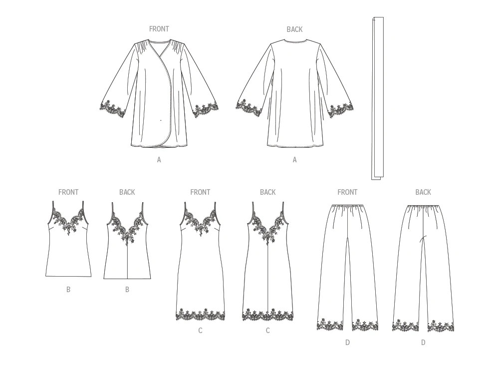 Vogue Patterns Misses' Robe, Camisole, Slip Dress and Pants (PDF) 10 Vogue Patterns Misses' Robe, Camisole, Slip Dress and Pants (PDF)