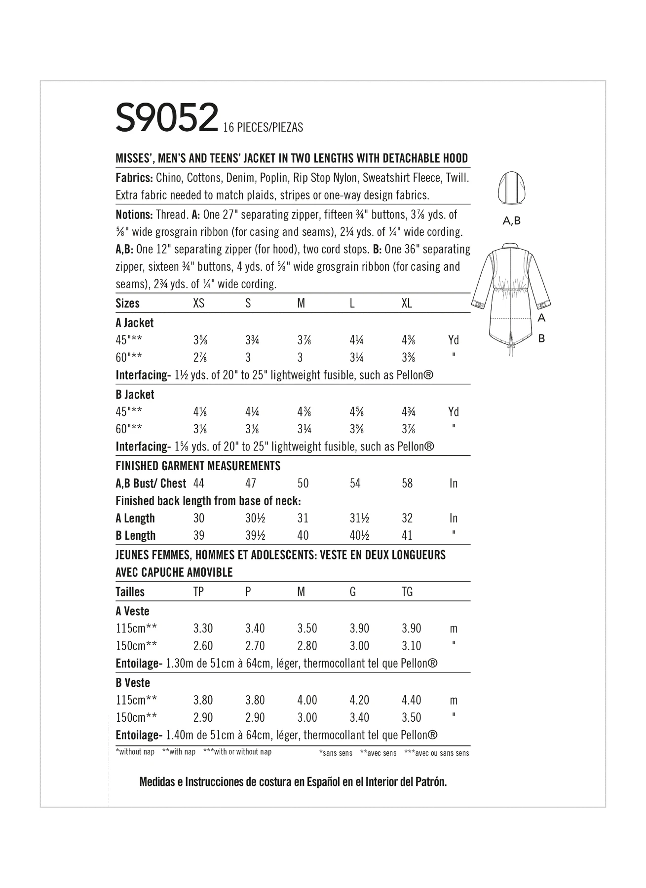 Simplicity Sewing Pattern Misses', Mens & Teens' Jacket & Hood By Mimi G Style (PDF) 20 Simplicity Sewing Pattern Misses', Mens & Teens' Jacket & Hood By Mimi G Style (PDF)