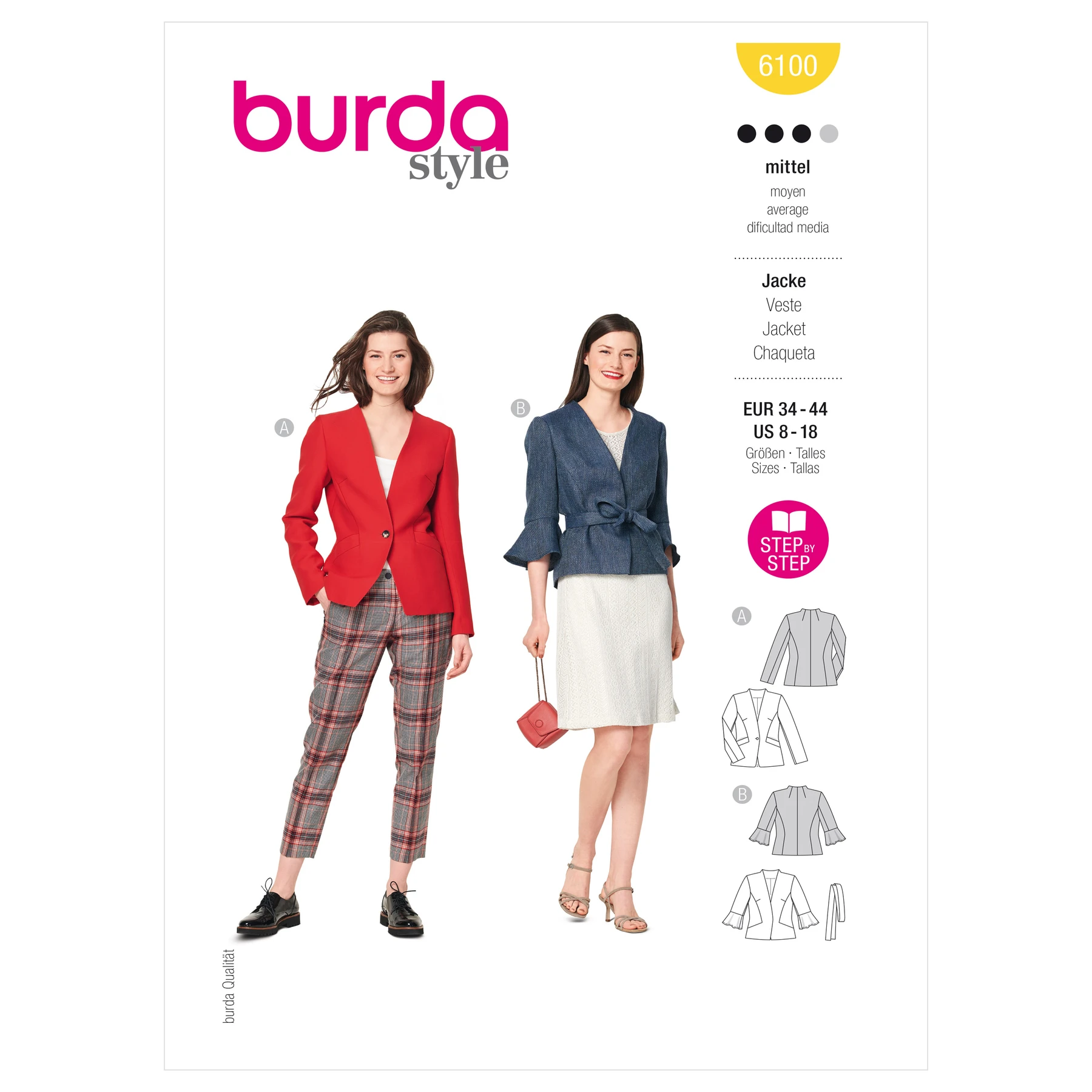 Burda Style Sewing Pattern Misses' Jackets 42 Burda Style Sewing Pattern Misses' Jackets