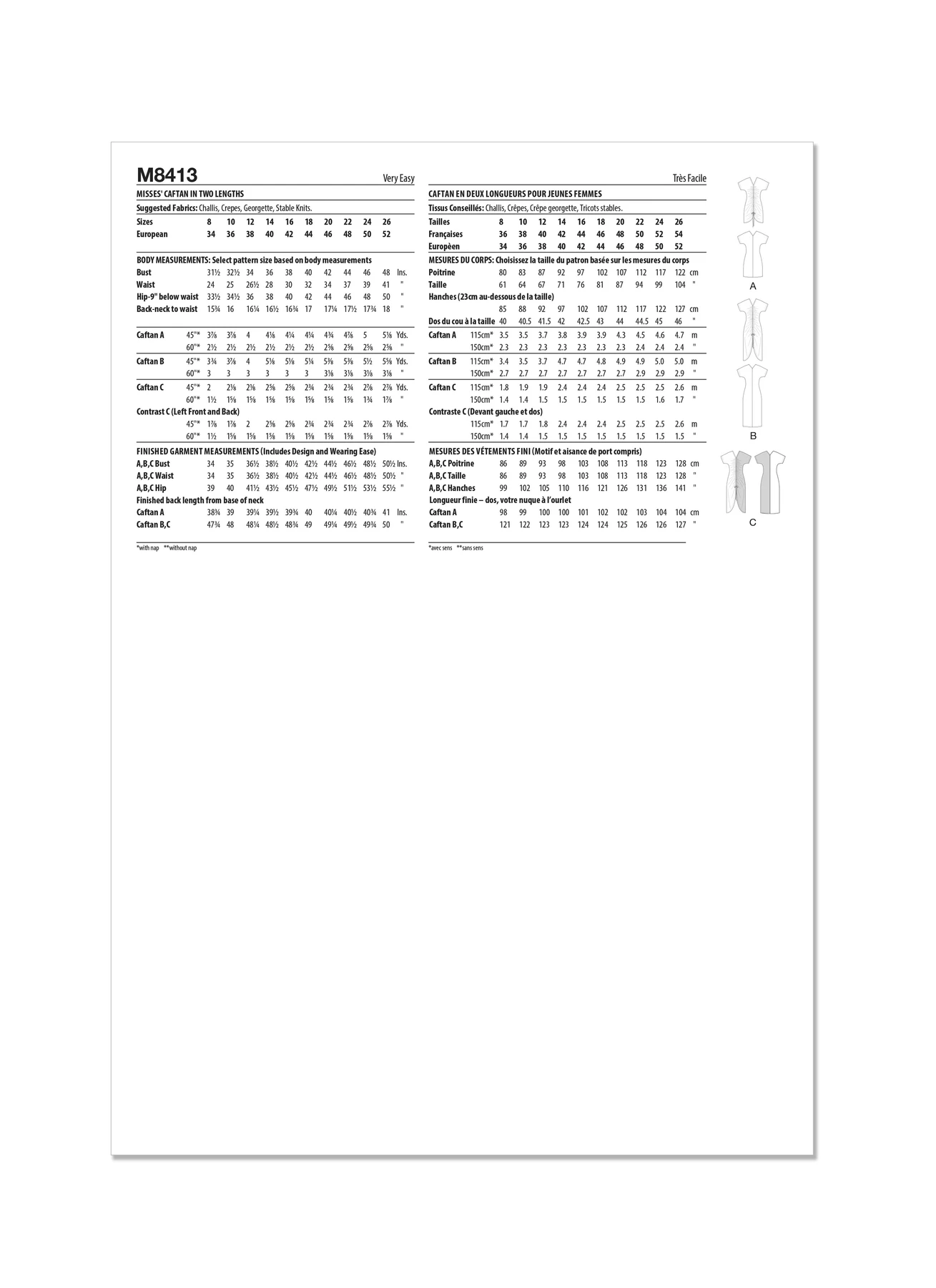 McCall's Sewing Pattern Misses' Caftan In Two Lengths (PDF) 6 McCall's Sewing Pattern Misses' Caftan In Two Lengths (PDF)
