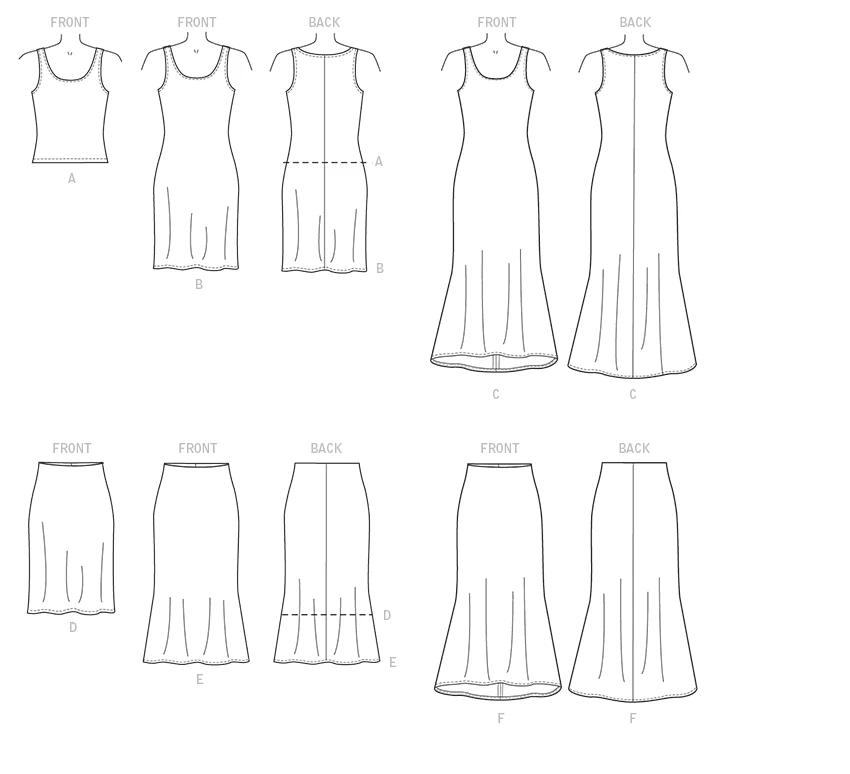 McCall's Sewing Pattern Misses' Knit Tank Top, Dresses and Skirts (PDF) 10 McCall's Sewing Pattern Misses' Knit Tank Top, Dresses and Skirts (PDF)