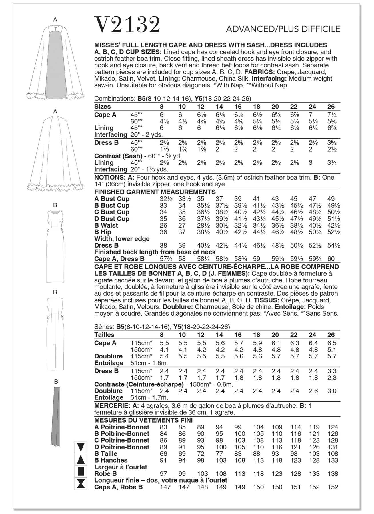 Vogue Patterns Misses' Full-Length Cape and Dress with Sash 6 Vogue Patterns Misses' Full-Length Cape and Dress with Sash