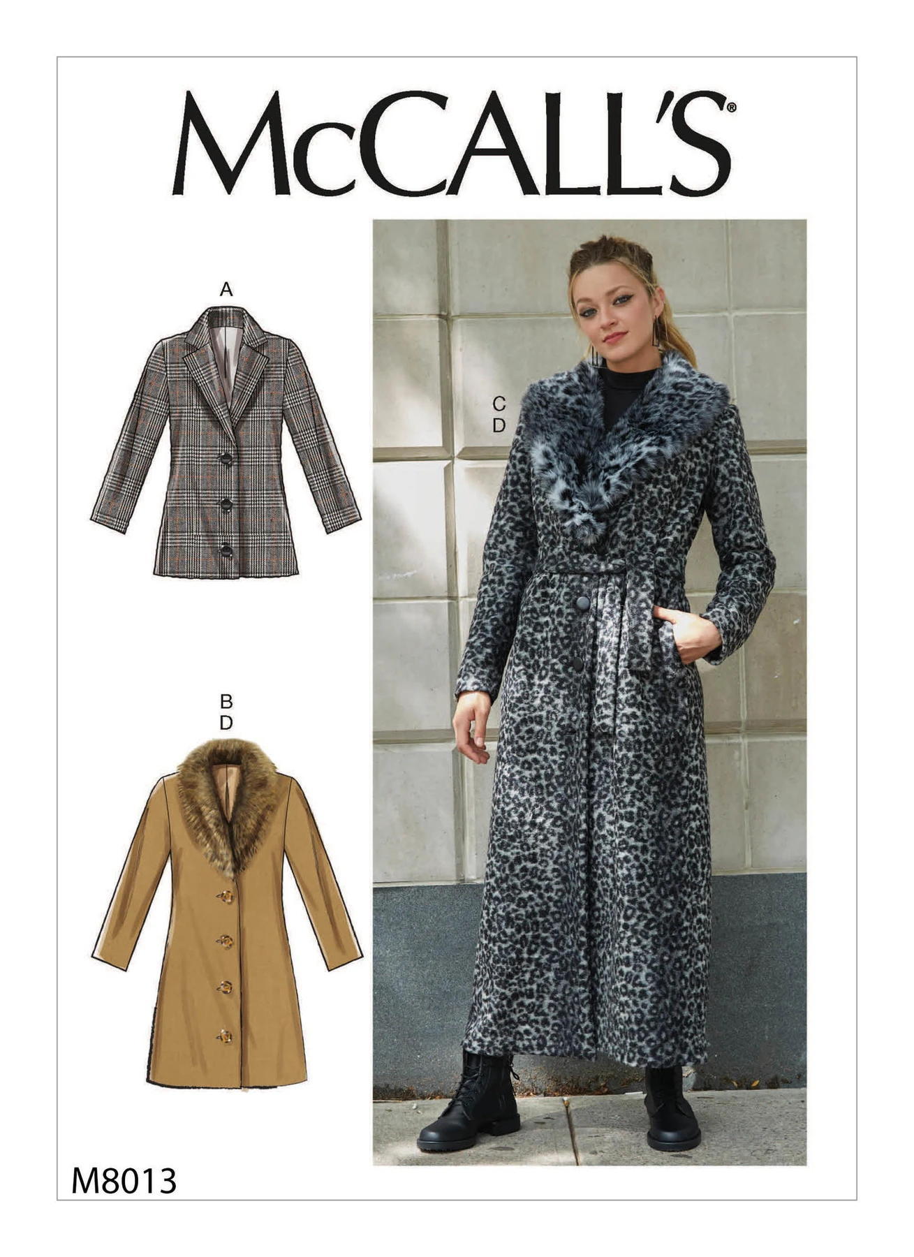 McCall's Sewing Pattern Misses' Outerwear, Detachable Fur Collar & Belt (PDF) 1 McCall's Sewing Pattern Misses' Outerwear, Detachable Fur Collar & Belt (PDF)