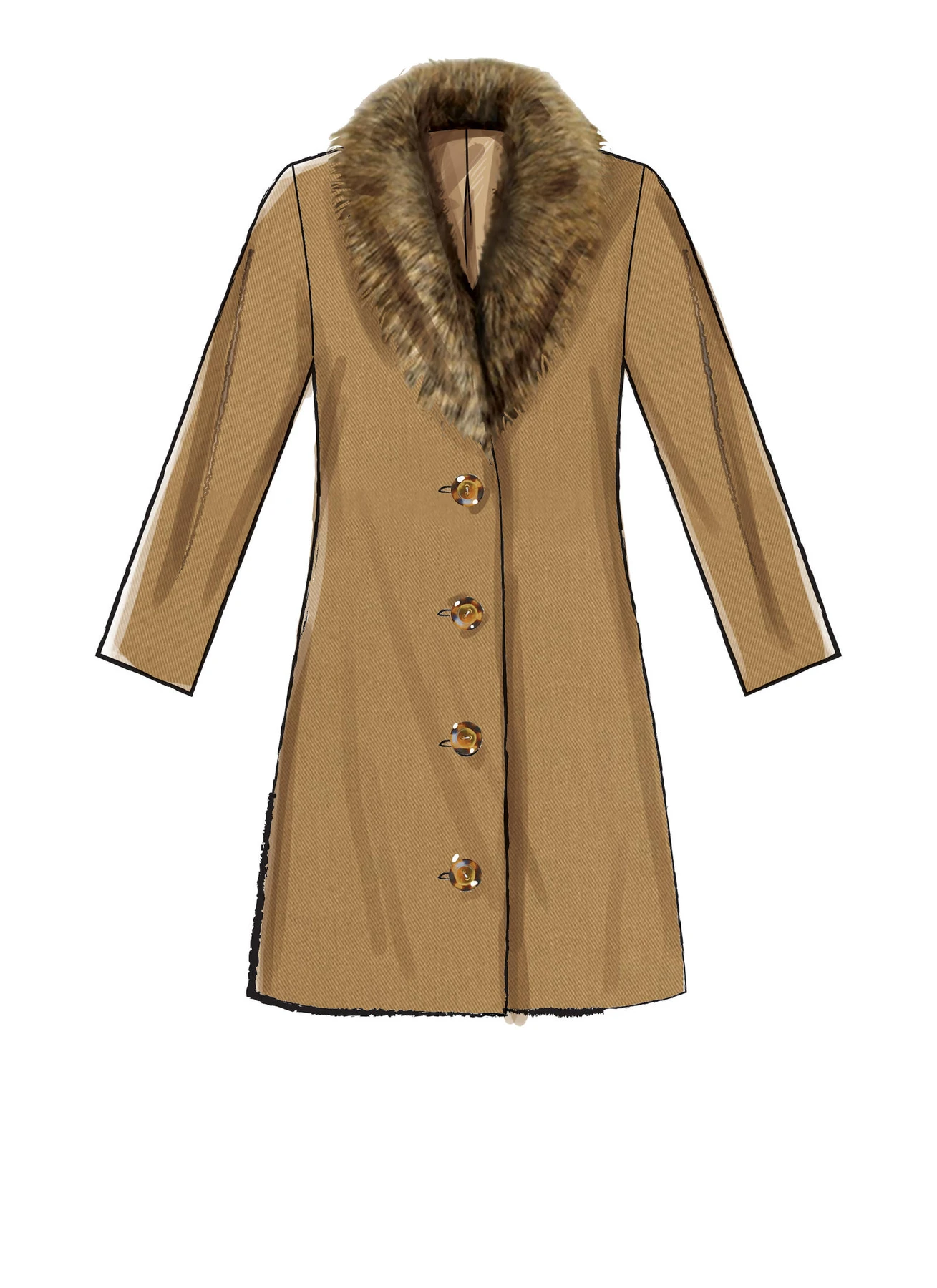 McCall's Sewing Pattern Misses' Outerwear, Detachable Fur Collar & Belt (PDF) 4 McCall's Sewing Pattern Misses' Outerwear, Detachable Fur Collar & Belt (PDF)