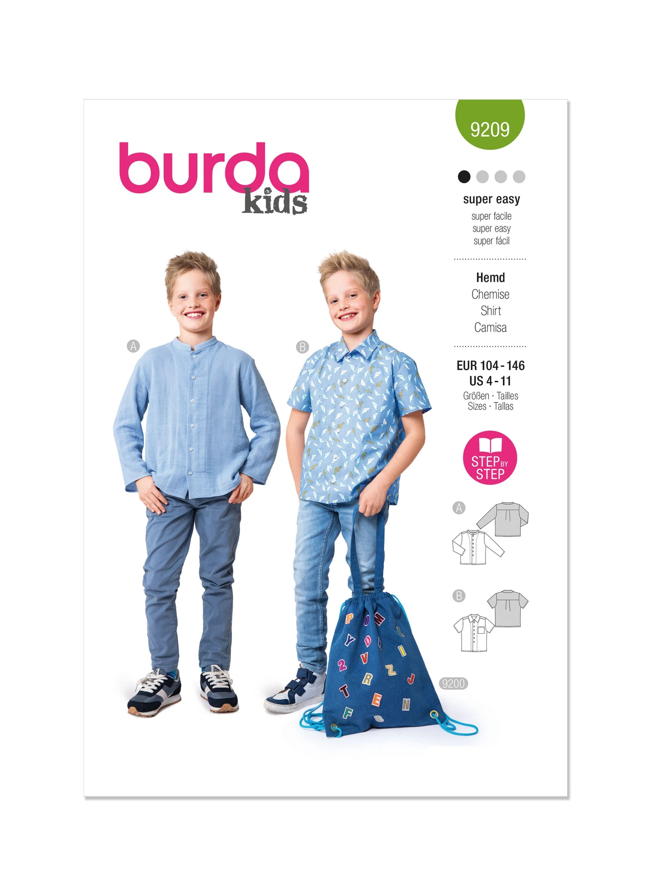 Burda Style Sewing Pattern 9209 Children's Shirt 1 Burda Style Sewing Pattern 9209 Children's Shirt