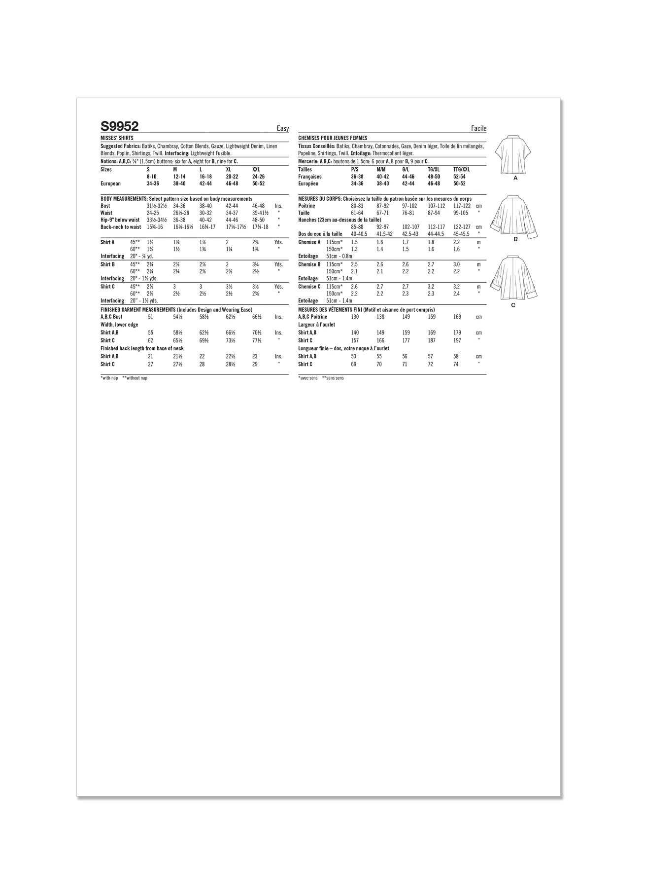 Simplicity Sewing Pattern Misses' Shirts (PDF) 8 Simplicity Sewing Pattern Misses' Shirts (PDF)