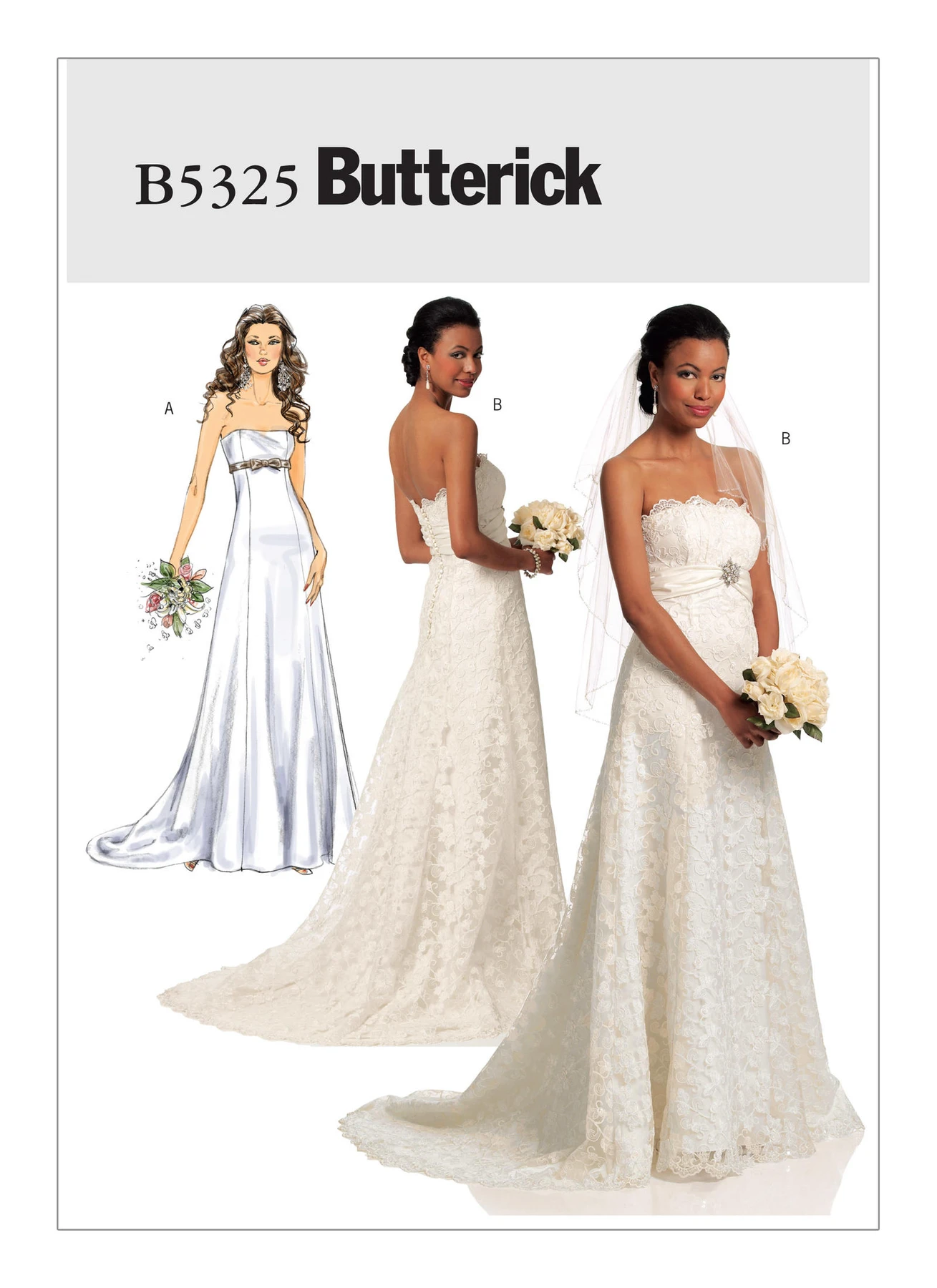 Butterick Sewing Pattern Misses' Strapless Dresses with Train (PDF) 1 Butterick Sewing Pattern Misses' Strapless Dresses with Train (PDF)