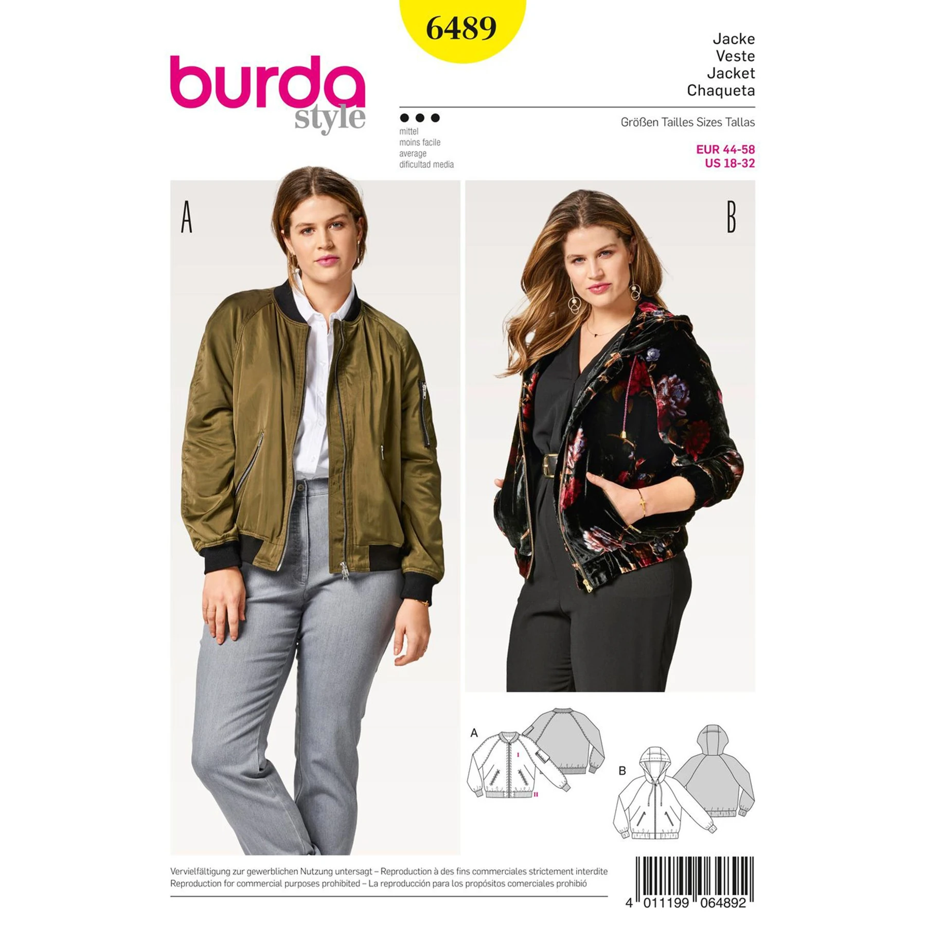 Burda Style Sewing Pattern Misses' Hooded Jacket 1 Burda Style Sewing Pattern Misses' Hooded Jacket