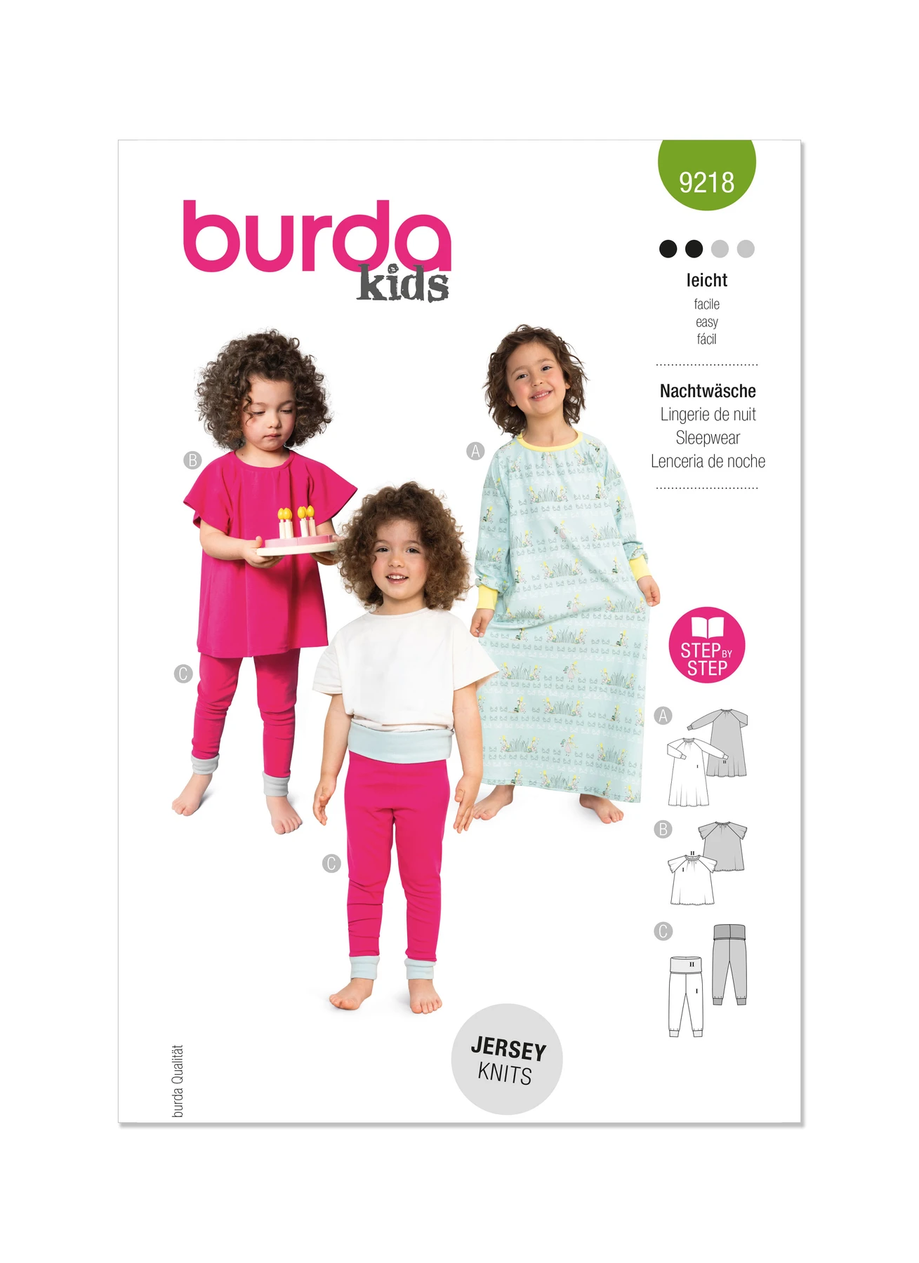 Burda Style Sewing Pattern 9218 Children's Sleepwear 1 Burda Style Sewing Pattern 9218 Children's Sleepwear