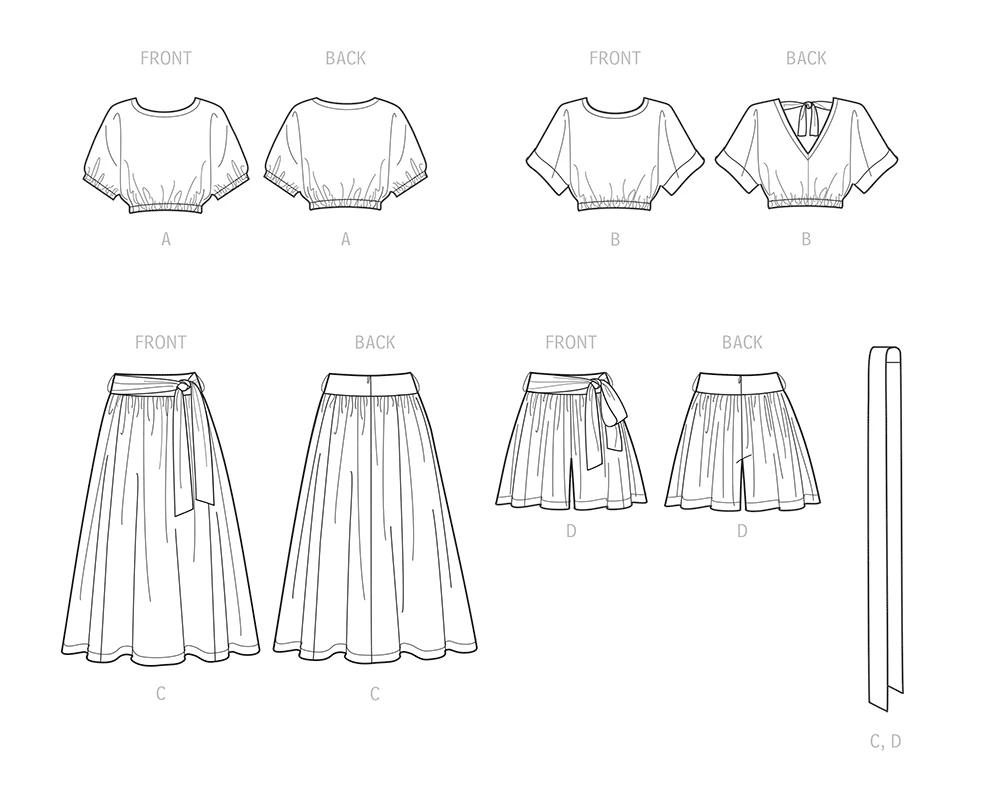Simplicity Sewing Pattern Misses' Tops, Skirt and Shorts 6 Simplicity Sewing Pattern Misses' Tops, Skirt and Shorts
