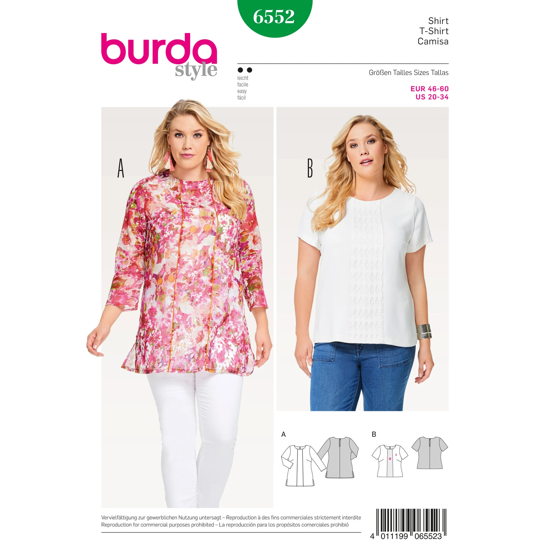 Burda Style Sewing Pattern Women's Blouse 22 Burda Style Sewing Pattern Women's Blouse
