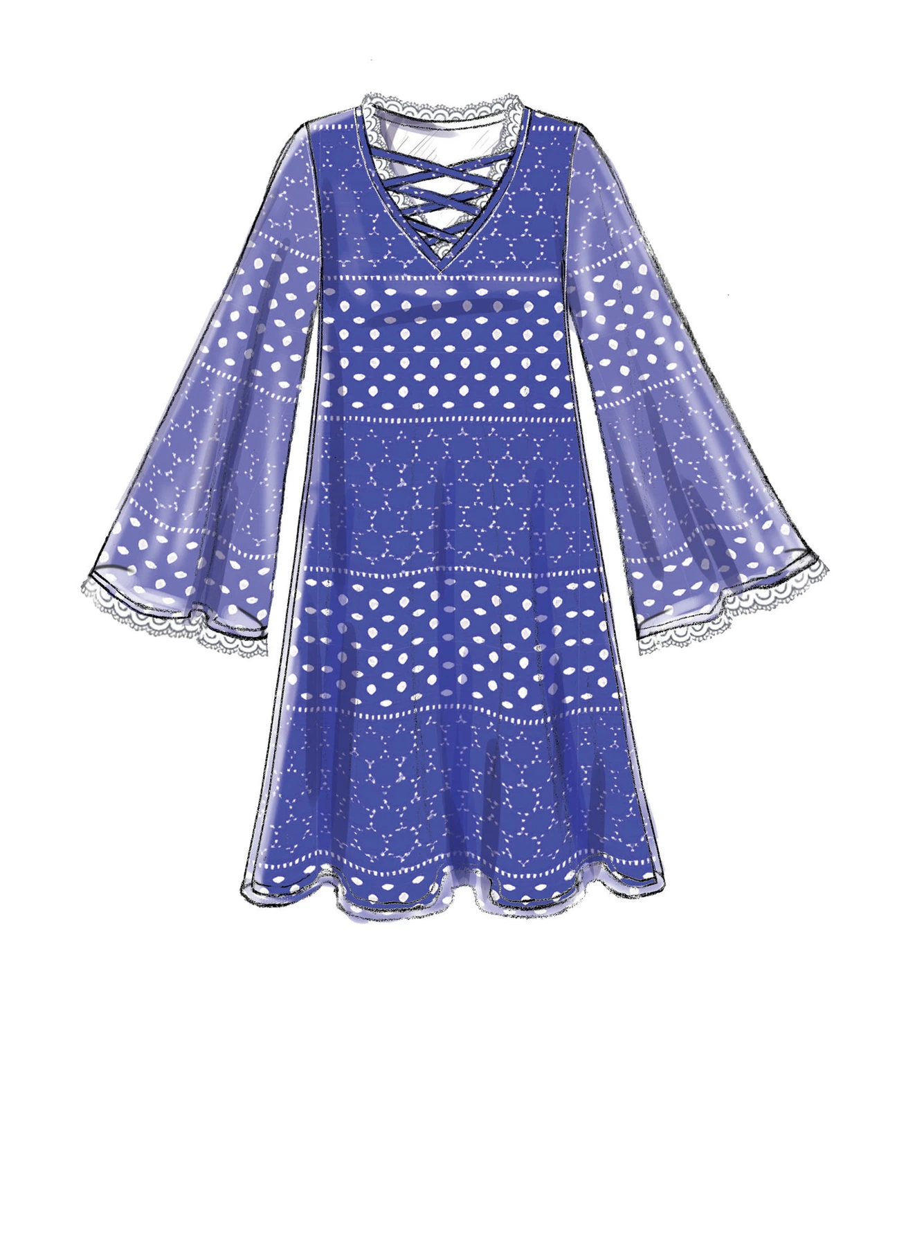 McCall's Sewing Pattern Misses' V-Neck, Flared-Sleeve Dresses (PDF) 3 McCall's Sewing Pattern Misses' V-Neck, Flared-Sleeve Dresses (PDF)