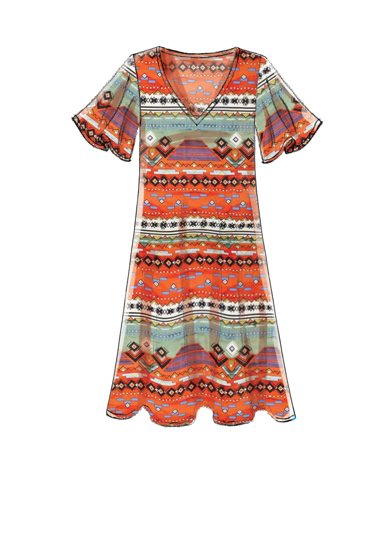McCall's Sewing Pattern Misses' V-Neck, Flared-Sleeve Dresses (PDF) 5 McCall's Sewing Pattern Misses' V-Neck, Flared-Sleeve Dresses (PDF)