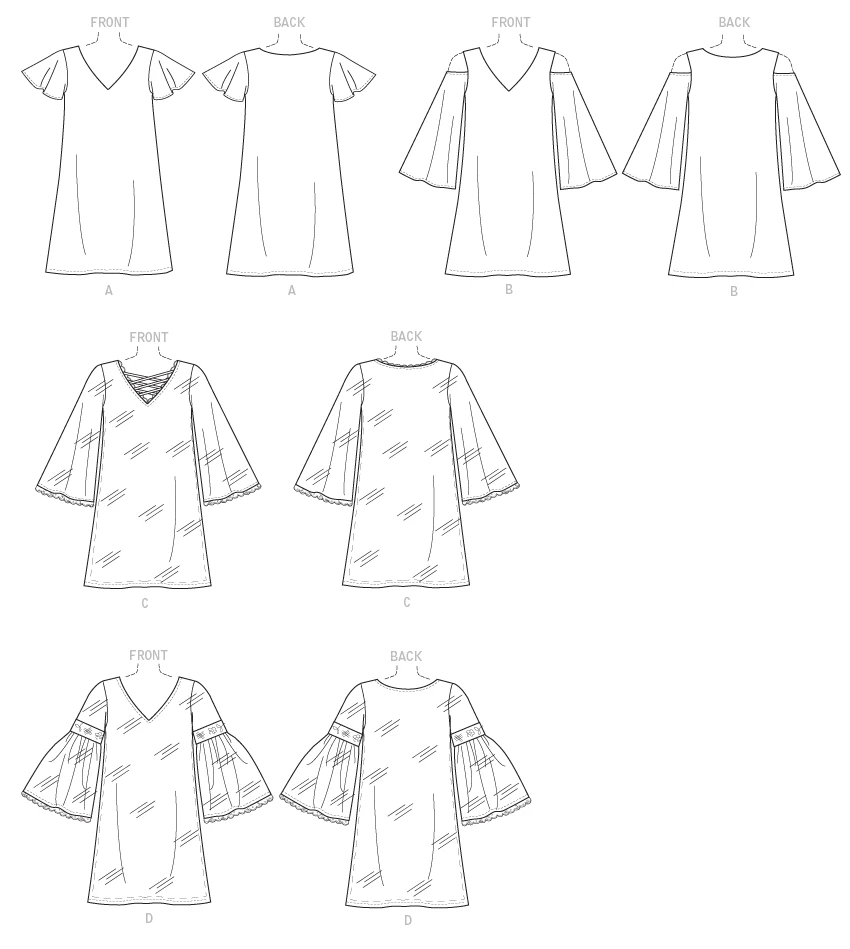 McCall's Sewing Pattern Misses' V-Neck, Flared-Sleeve Dresses (PDF) 8 McCall's Sewing Pattern Misses' V-Neck, Flared-Sleeve Dresses (PDF)