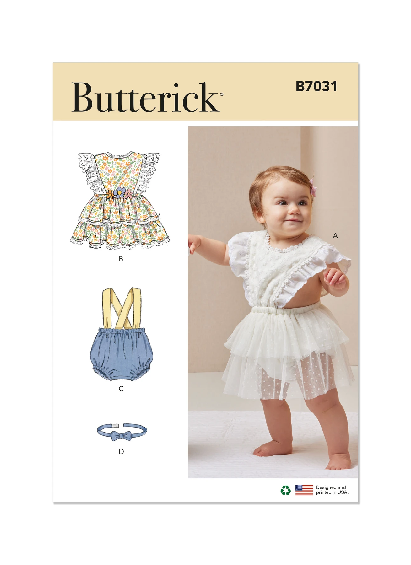 Butterick Sewing Pattern Babies' Rompers and Bow Tie (PDF) 1 Butterick Sewing Pattern Babies' Rompers and Bow Tie (PDF)