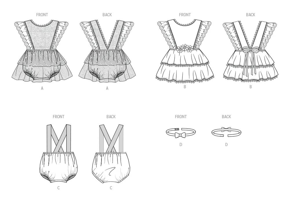 Butterick Sewing Pattern Babies' Rompers and Bow Tie (PDF) 7 Butterick Sewing Pattern Babies' Rompers and Bow Tie (PDF)