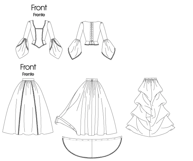 McCall's Sewing Pattern Square-Neckline Top, Skirt with Detachable Train and Bustle (PDF) 5 McCall's Sewing Pattern Square-Neckline Top, Skirt with Detachable Train and Bustle (PDF)