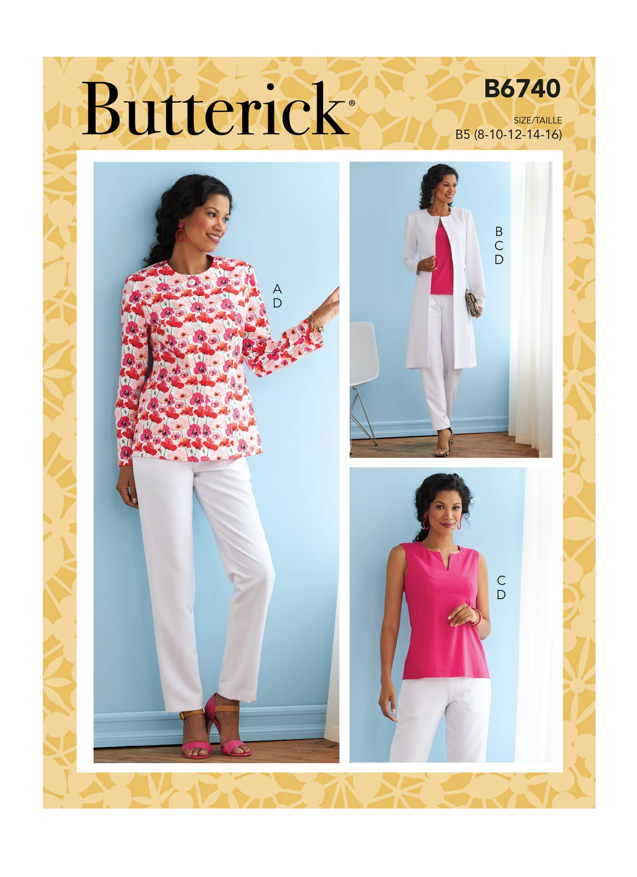 Butterick Sewing Pattern Misses' Jacket, Coat, Top & Pants 1 Butterick Sewing Pattern Misses' Jacket, Coat, Top & Pants