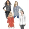 Butterick Sewing Pattern Misses' Button-Down Shirts with Side Slits (PDF)