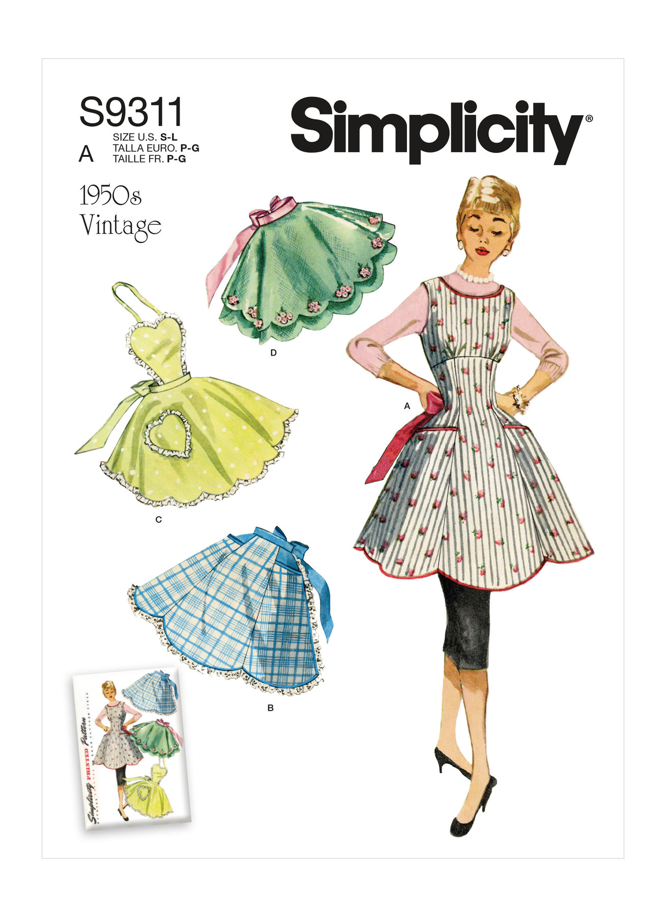 Simplicity Sewing Pattern 1950s Misses' Vintage Aprons 1 Simplicity Sewing Pattern 1950s Misses' Vintage Aprons