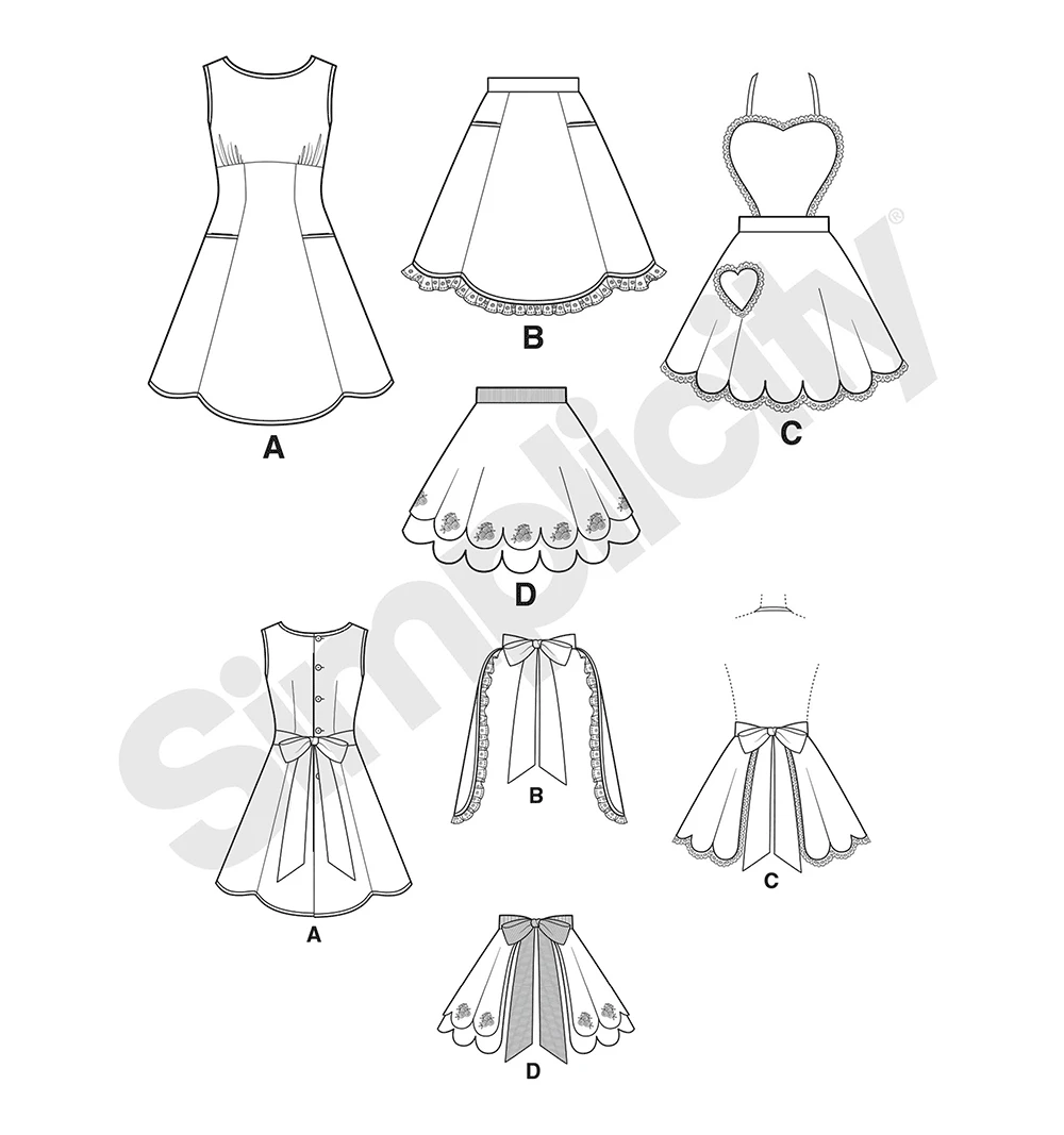 Simplicity Sewing Pattern 1950s Misses' Vintage Aprons 7 Simplicity Sewing Pattern 1950s Misses' Vintage Aprons